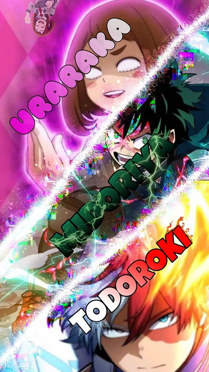 Bnha 1, academia, boku, hero, izuku, midoriya, no, ochako, shoto, uraraka, HD phone wallpaper