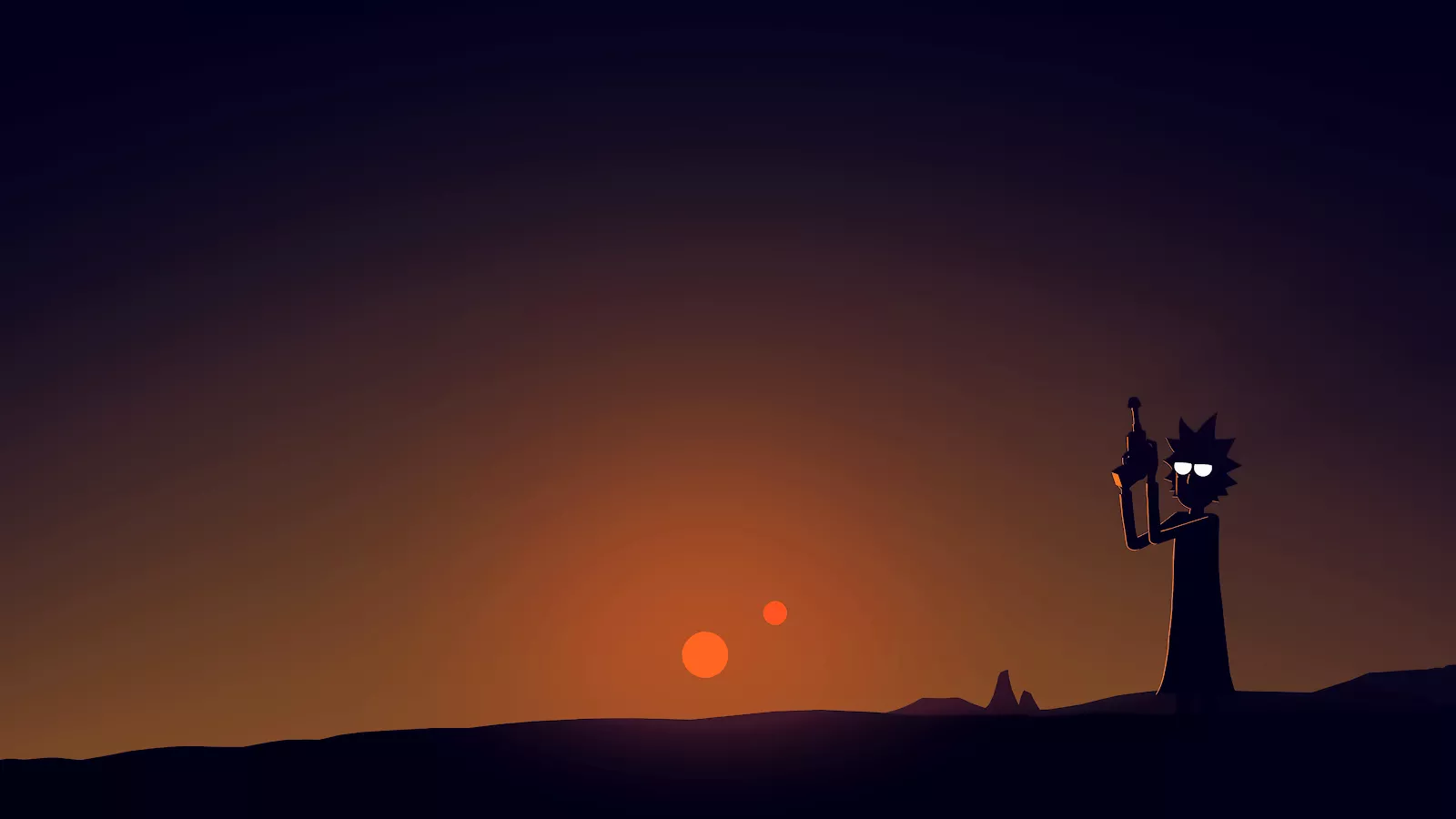 Rick Sanchez Silhouette Minimalist 4K