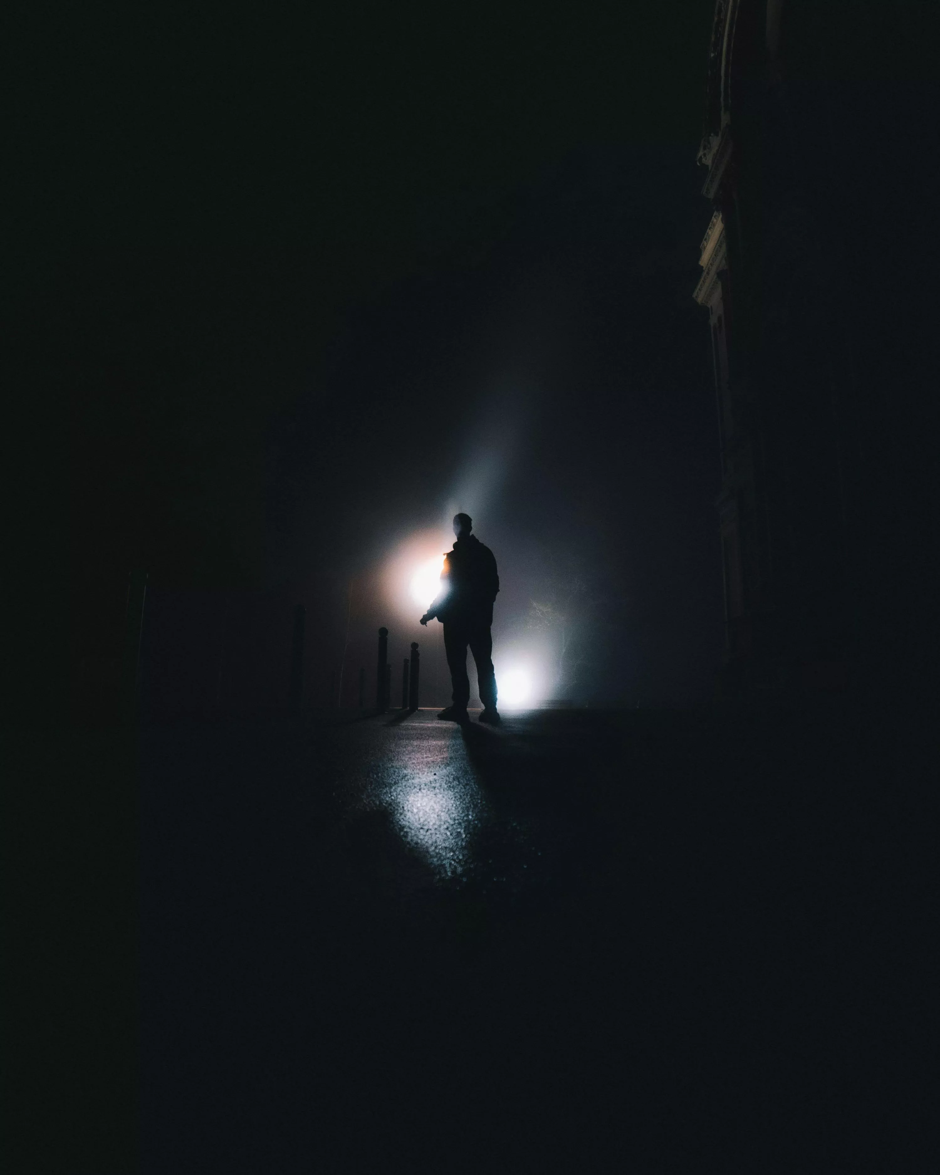 Silhouette of person standing in