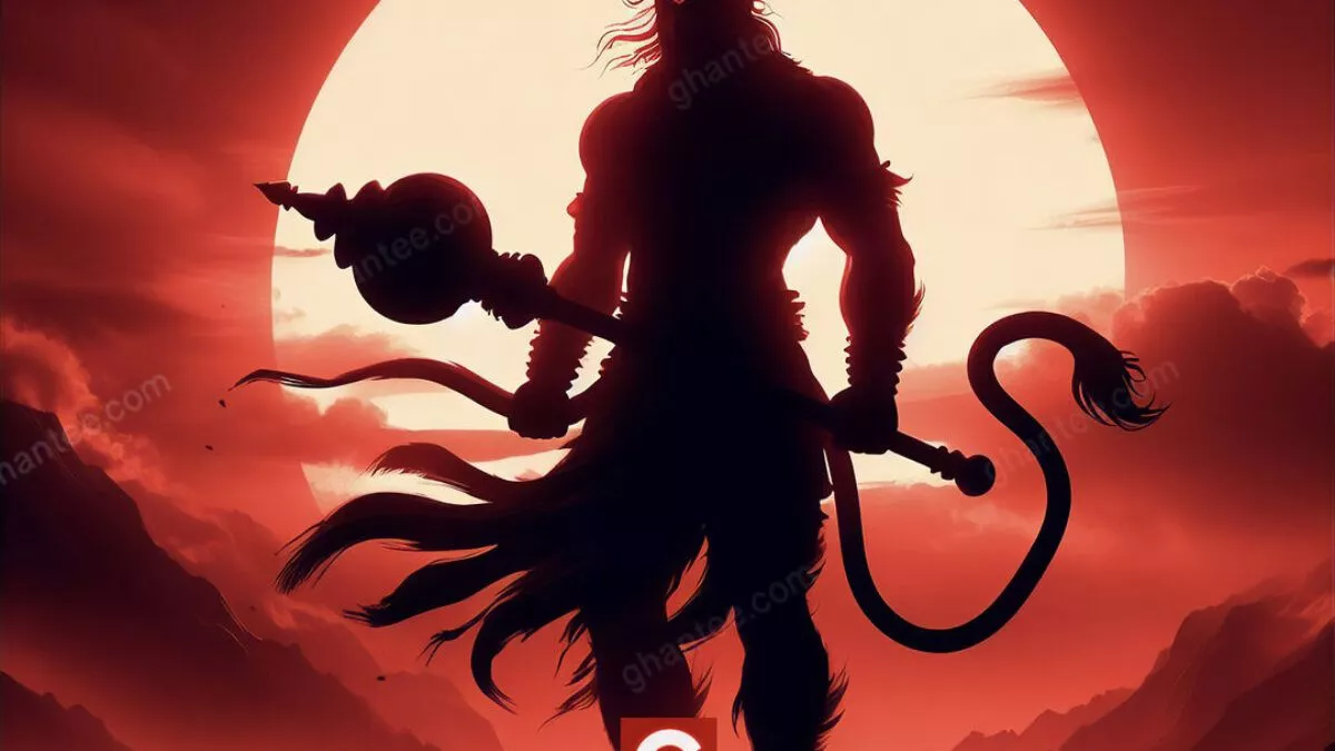 lord hanuman minimalist silhouette