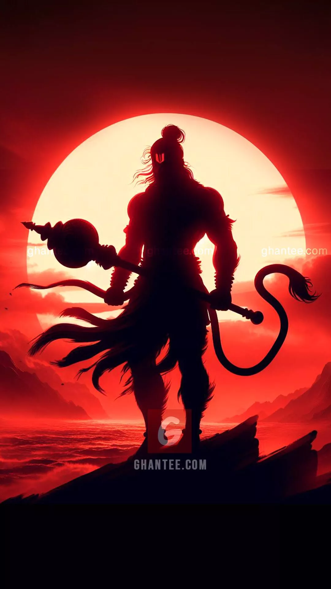 lord hanuman minimalist silhouette