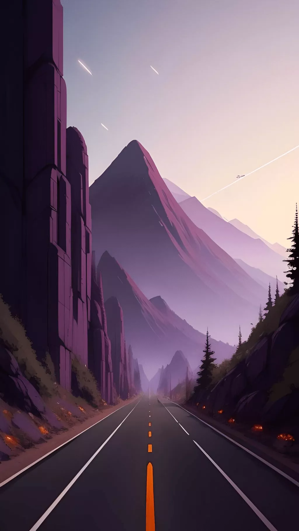 Samsung A55 Wallpaper Mountain Road