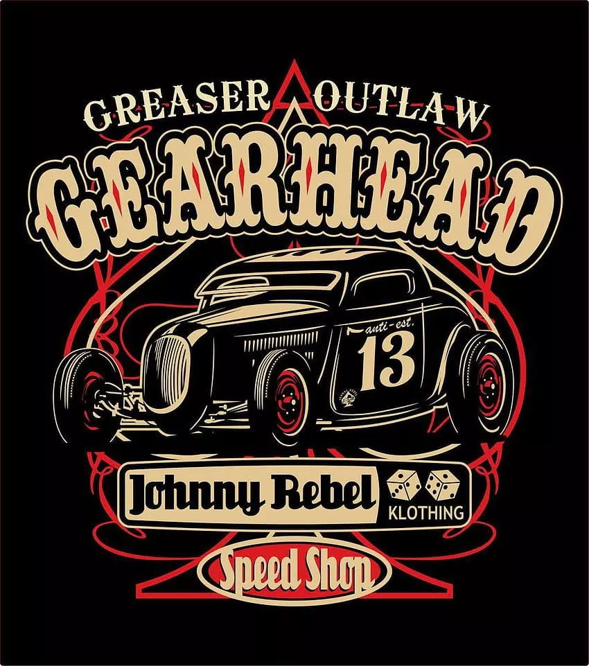 Johnny Rebel T Shirt Design Gearhead