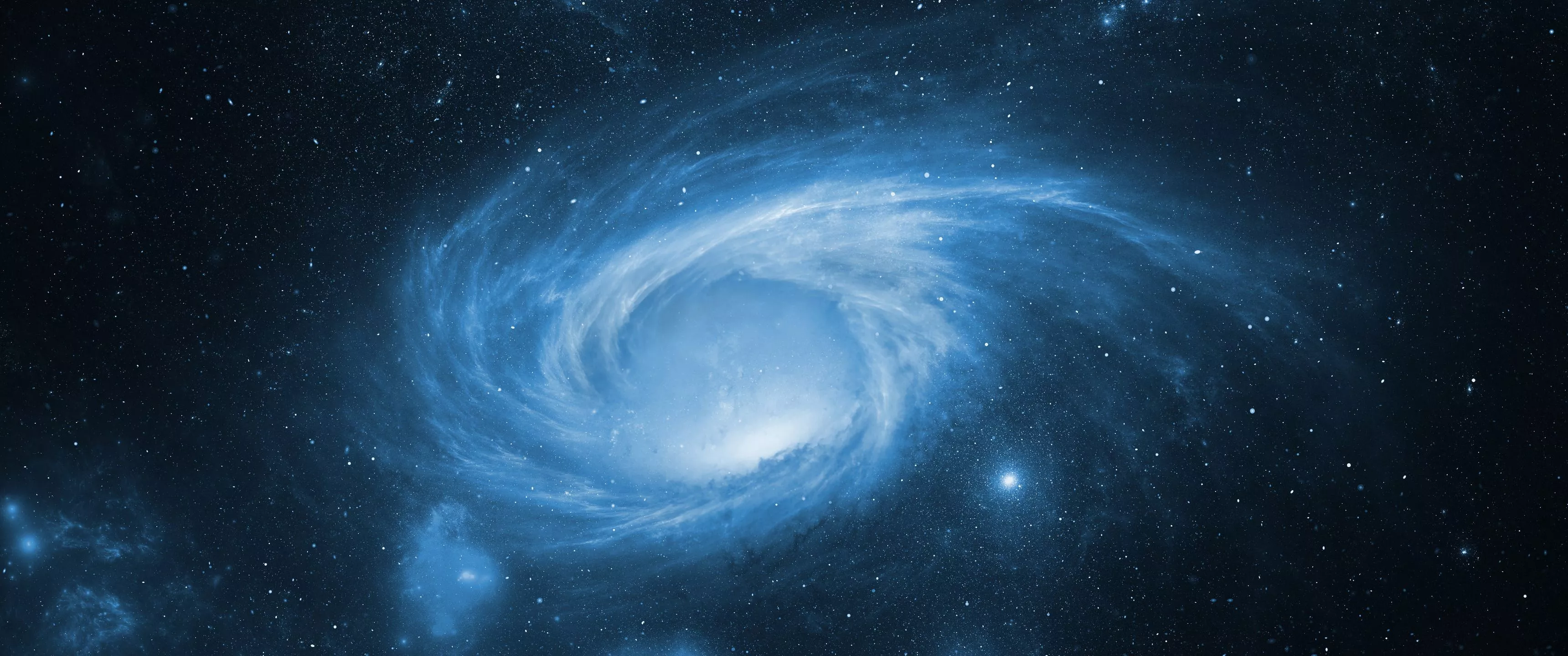 Space Storm Galaxy Blue 4k