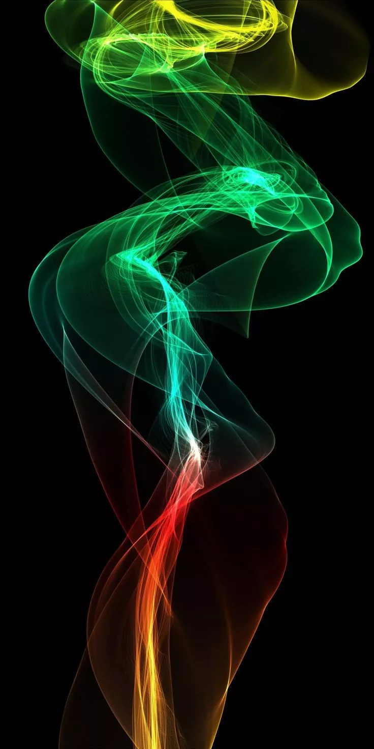 Green smoke, abstraction, digital art