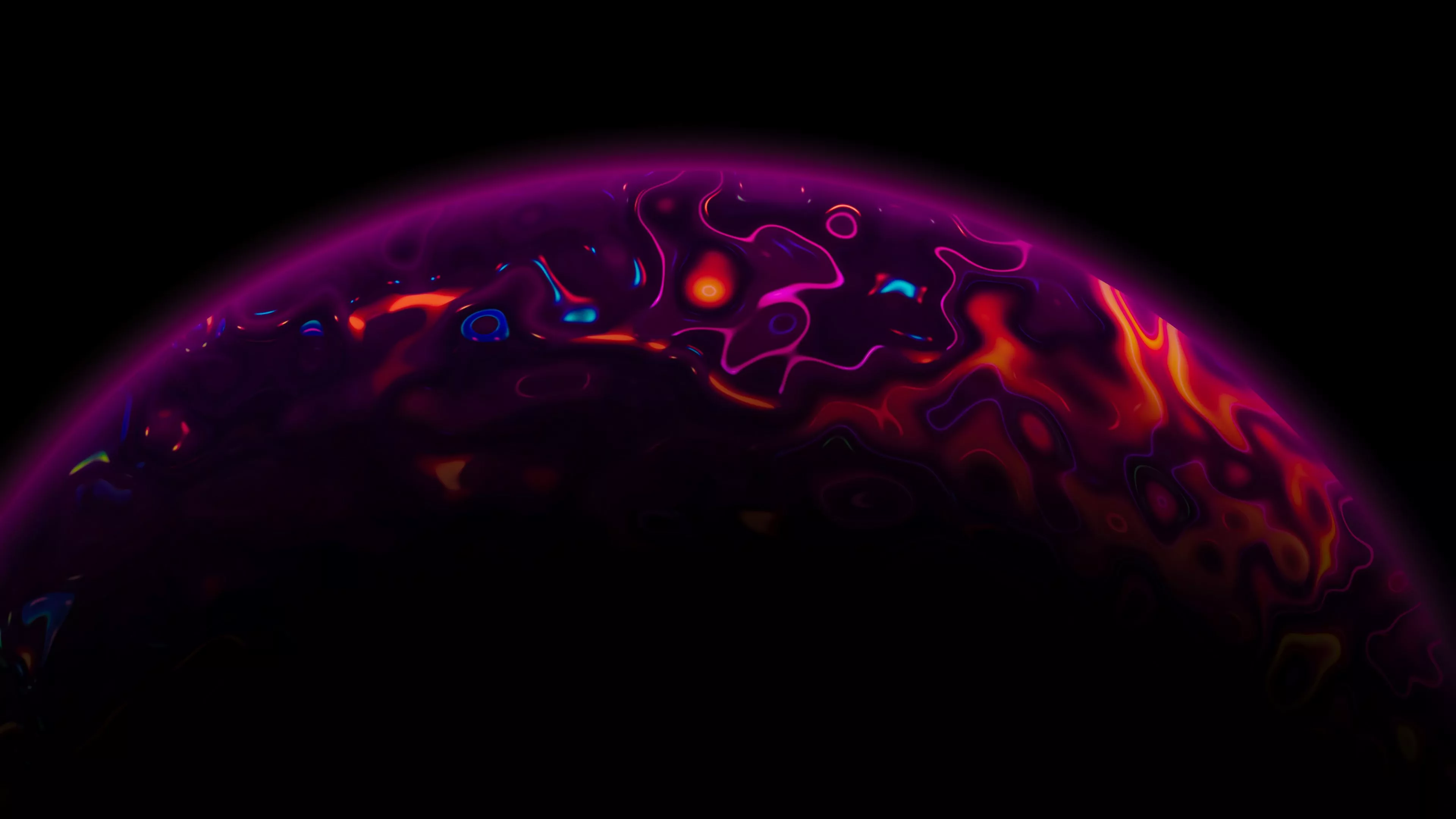 Dark Colors Digital Art Sphere 4K HD