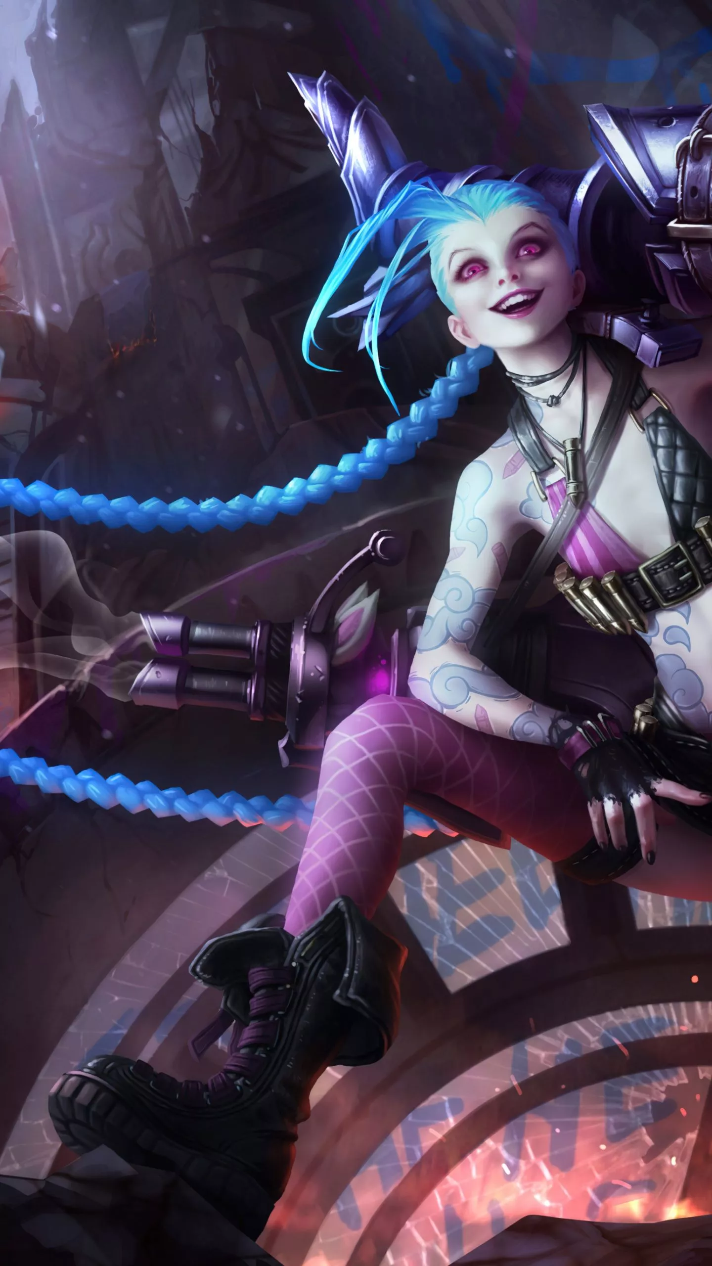 Jinx Wallpaper 4K, Artwork, League