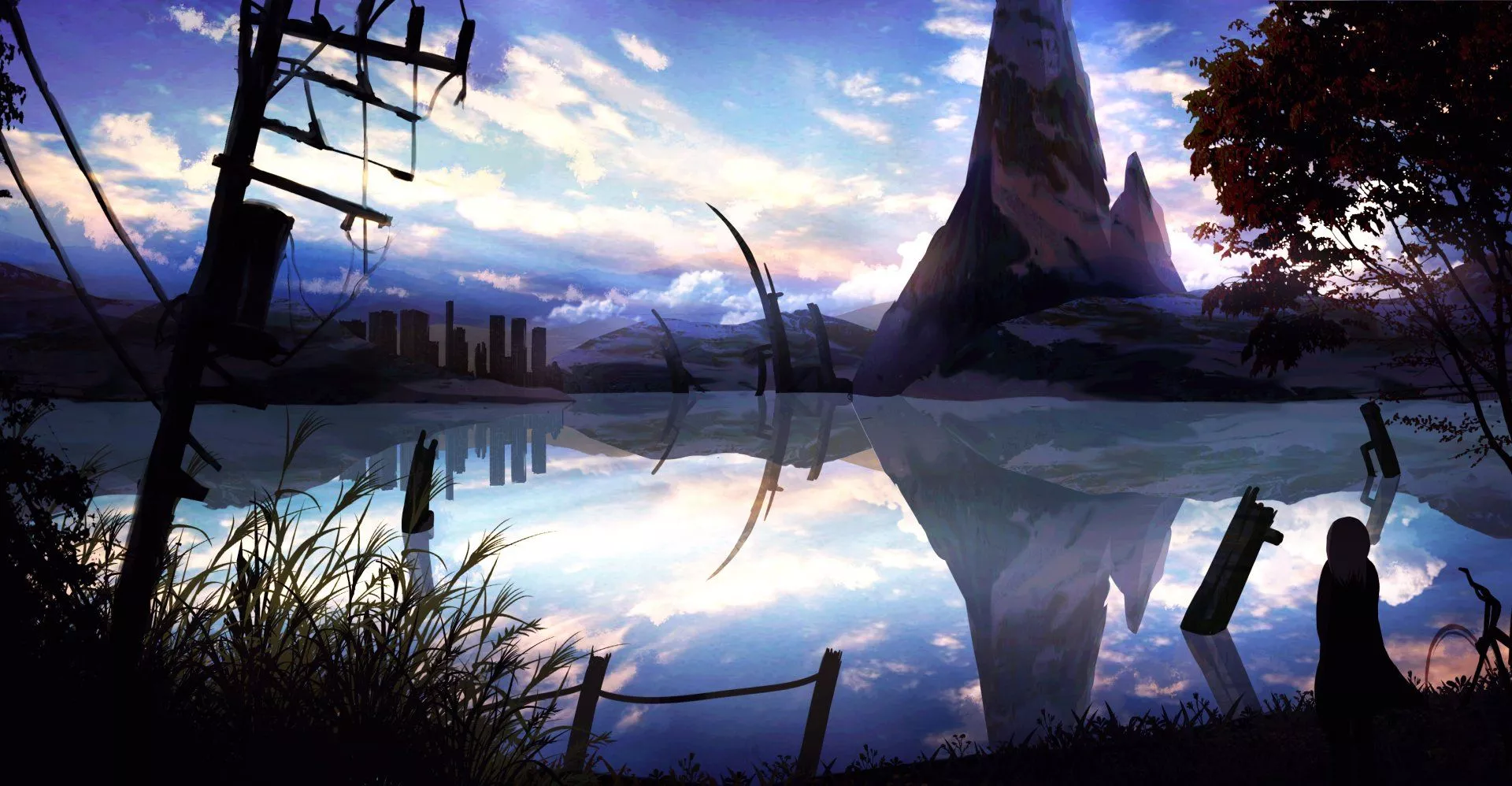 Sublime Anime Lake Sky Wallpaper