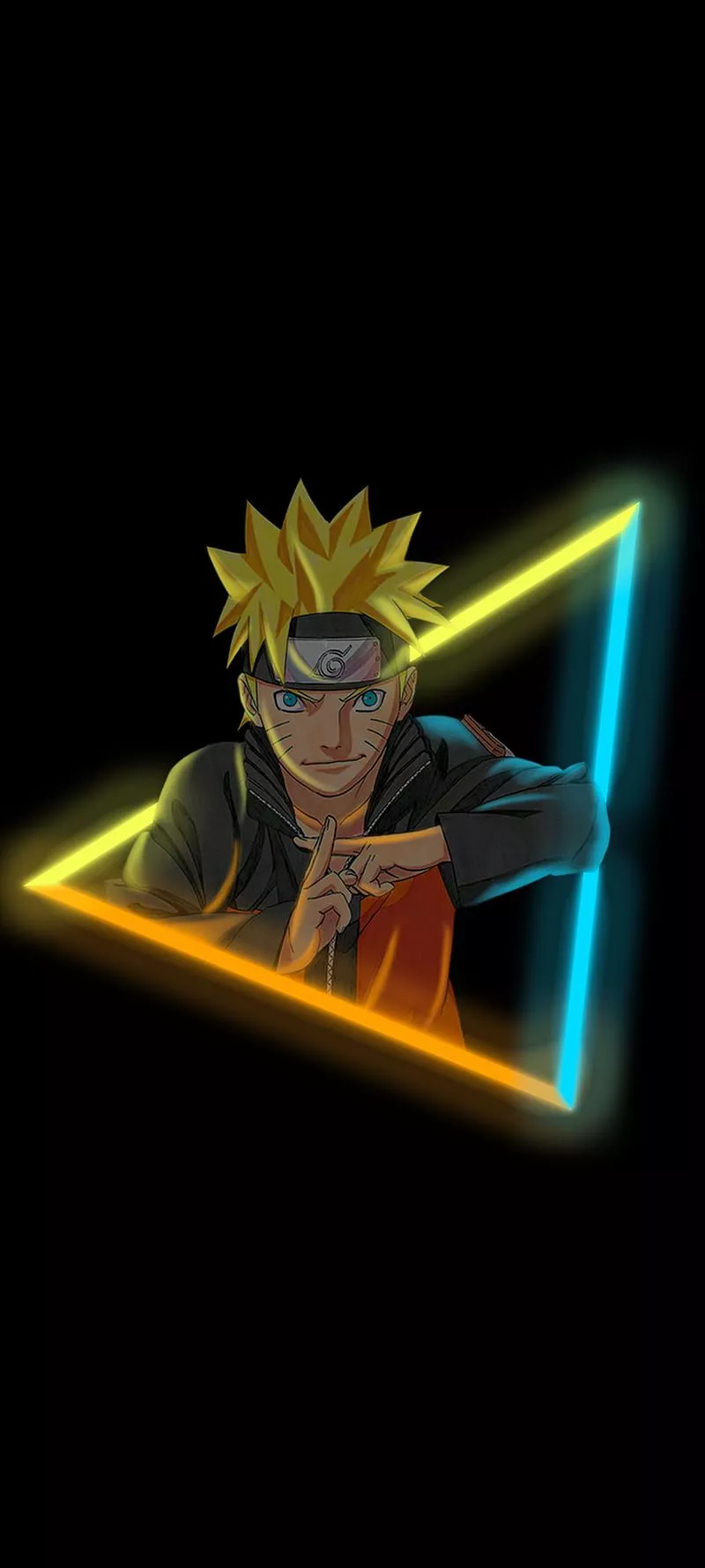 Naruto Neon, black, simple, anime, HD