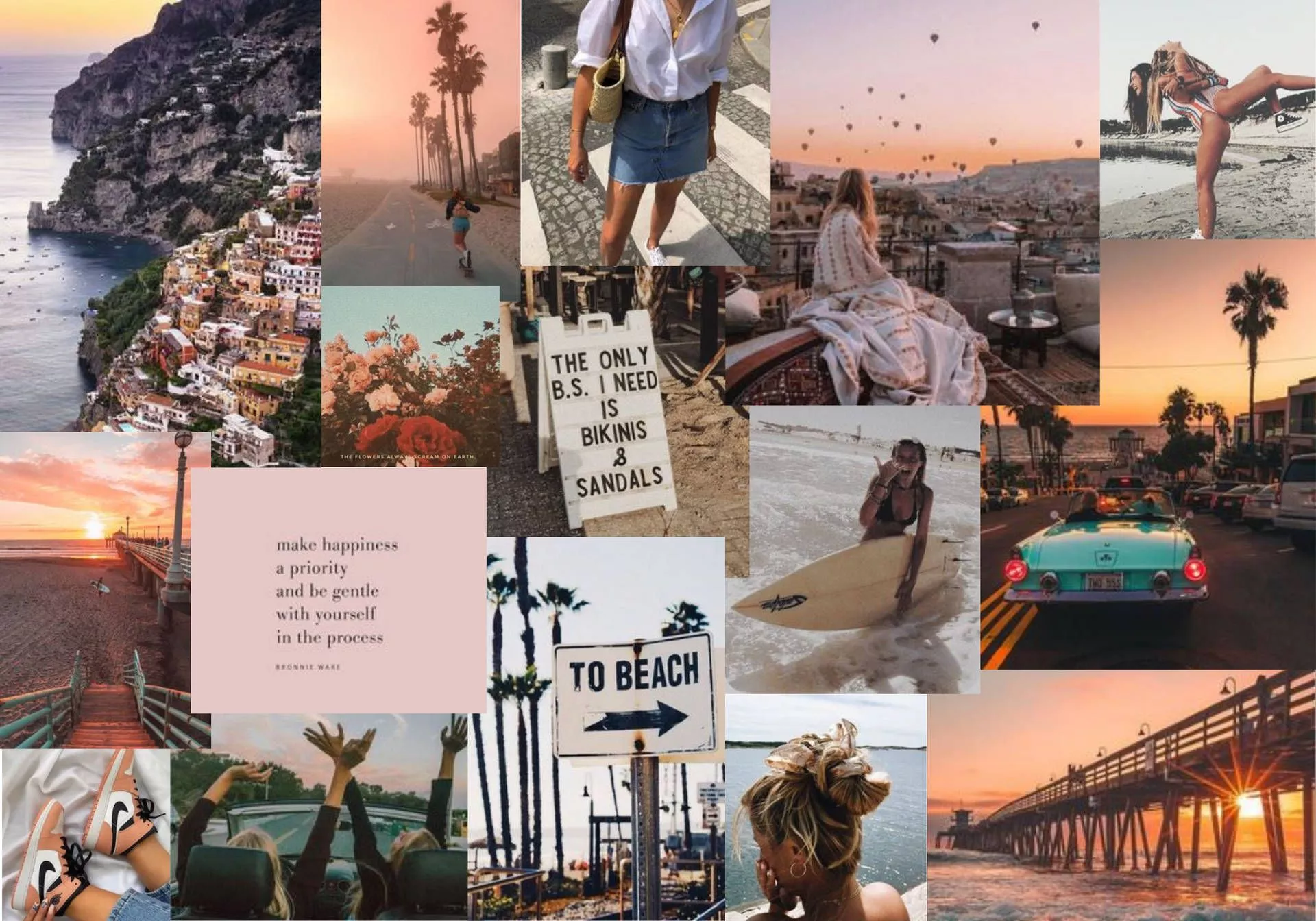 Beautiful Beachfront Summer Collage