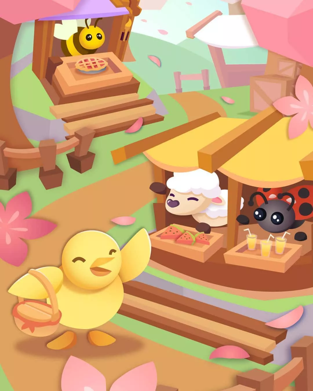 cute game with a bee and a chicken