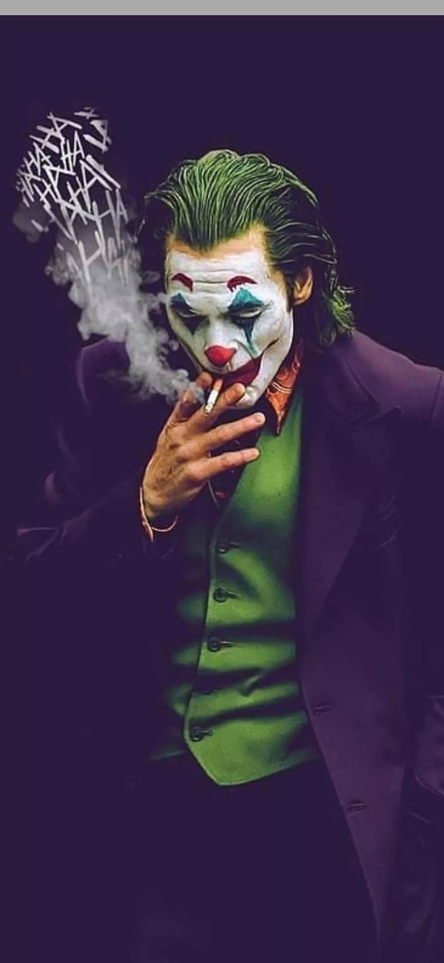 Green Dangerous Joker Smoking Wallpaper