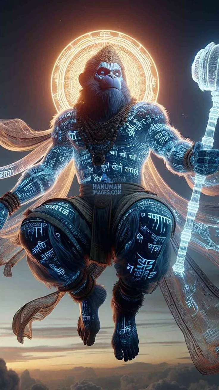 flying hanuman neon superhero phone