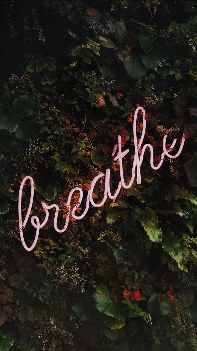 Breathe Mountain Tree Nature Neon