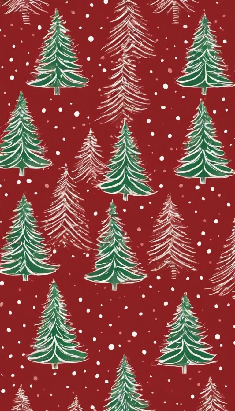 Green and white Christmas tree pattern