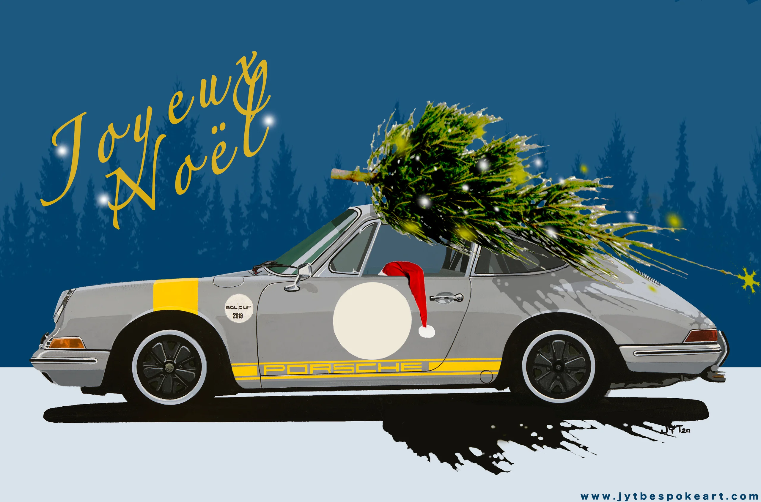 automotive art xmas cards