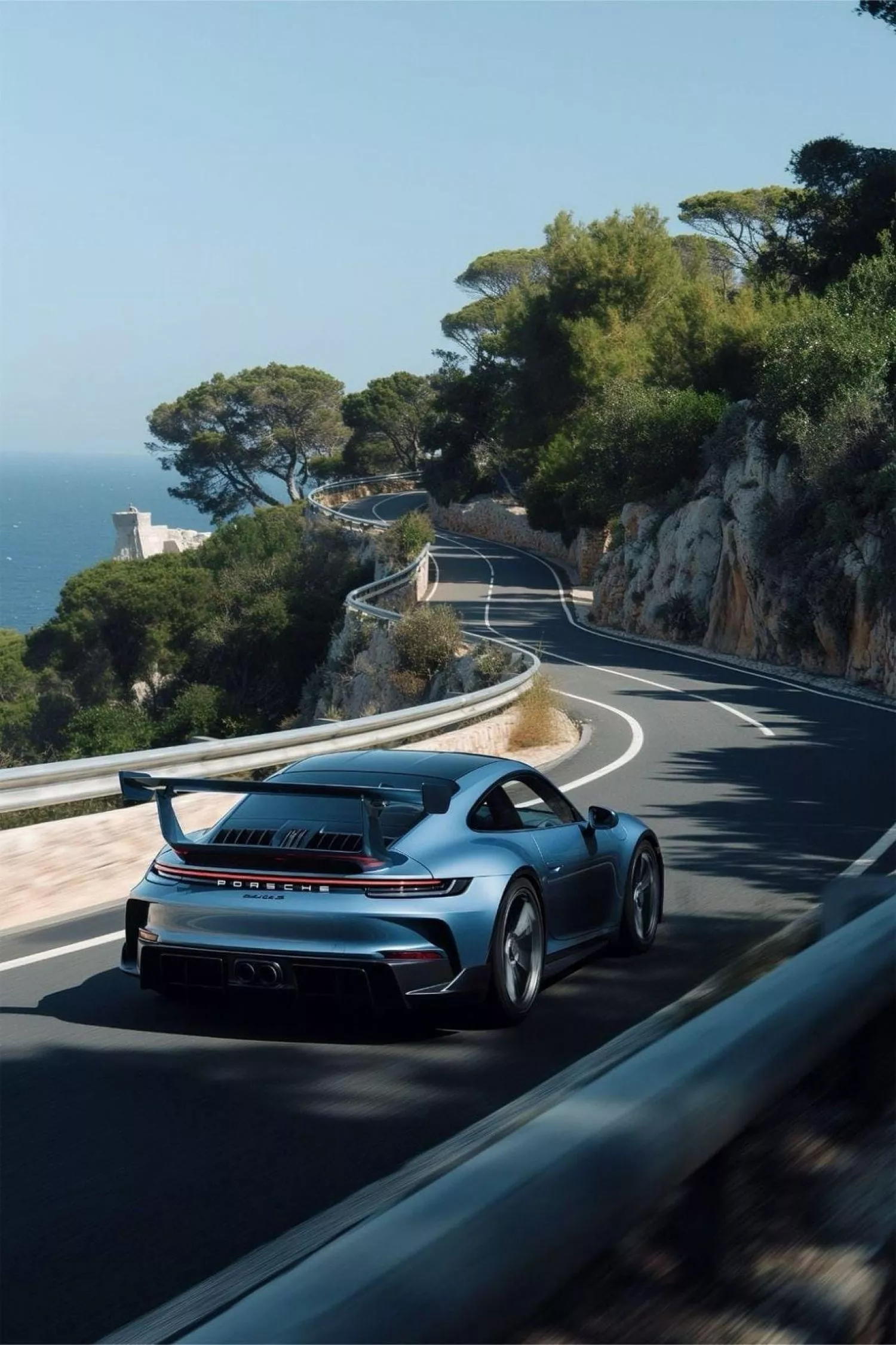 Porsche Driving On A Road Porche