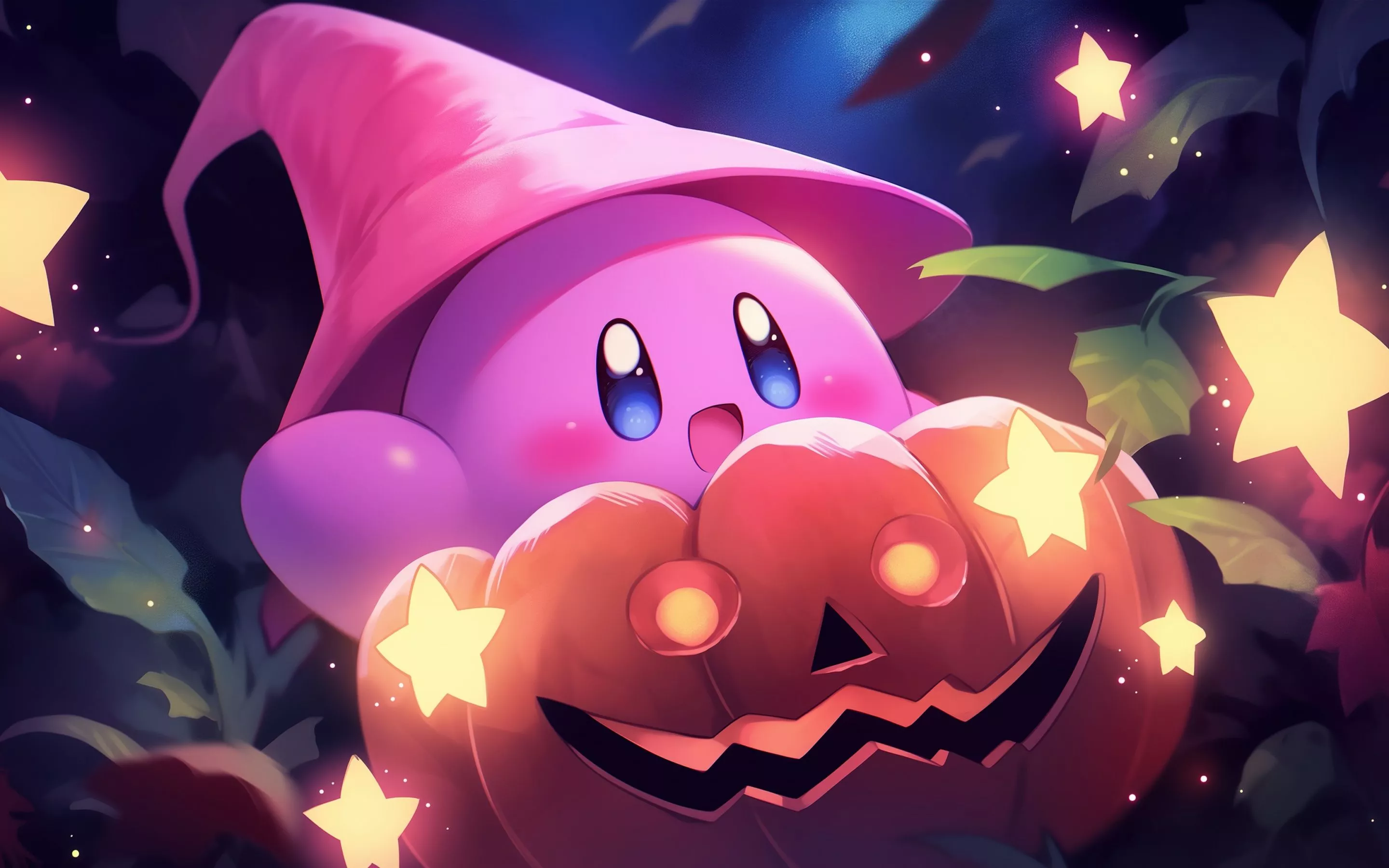 Kirby Wallpaper 4K, Halloween Pumpkin