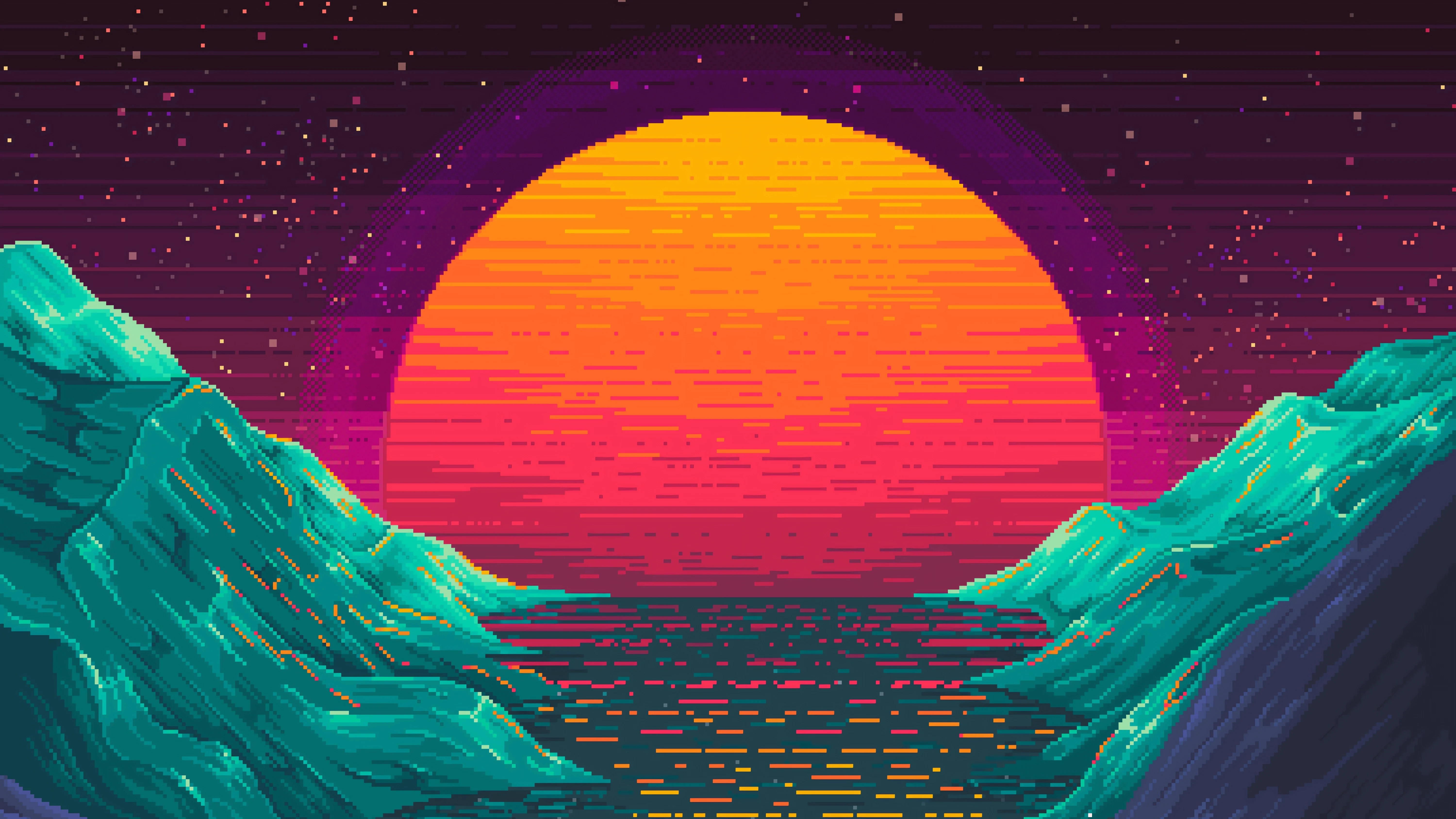 8 Bit Valley Digital Art 4K Wallpaper