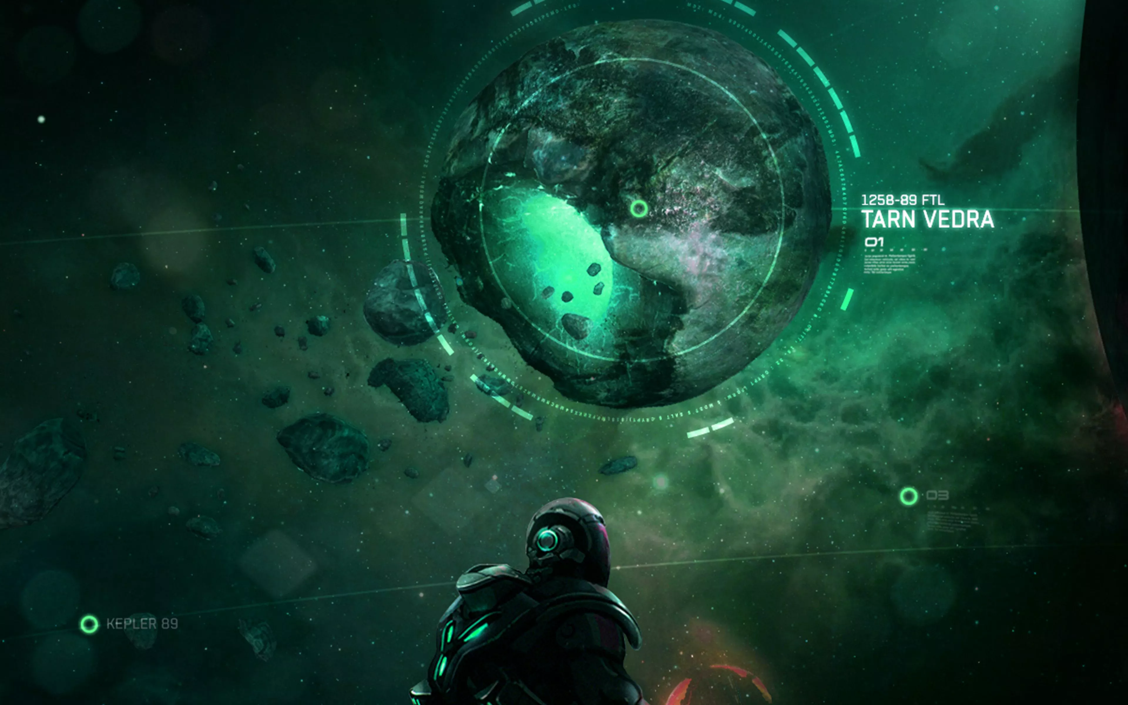 Space Game Digital Art Green Dark