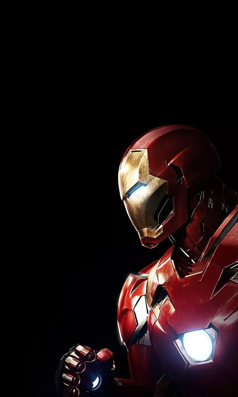 Iron Man, dark, superhero, HD phone