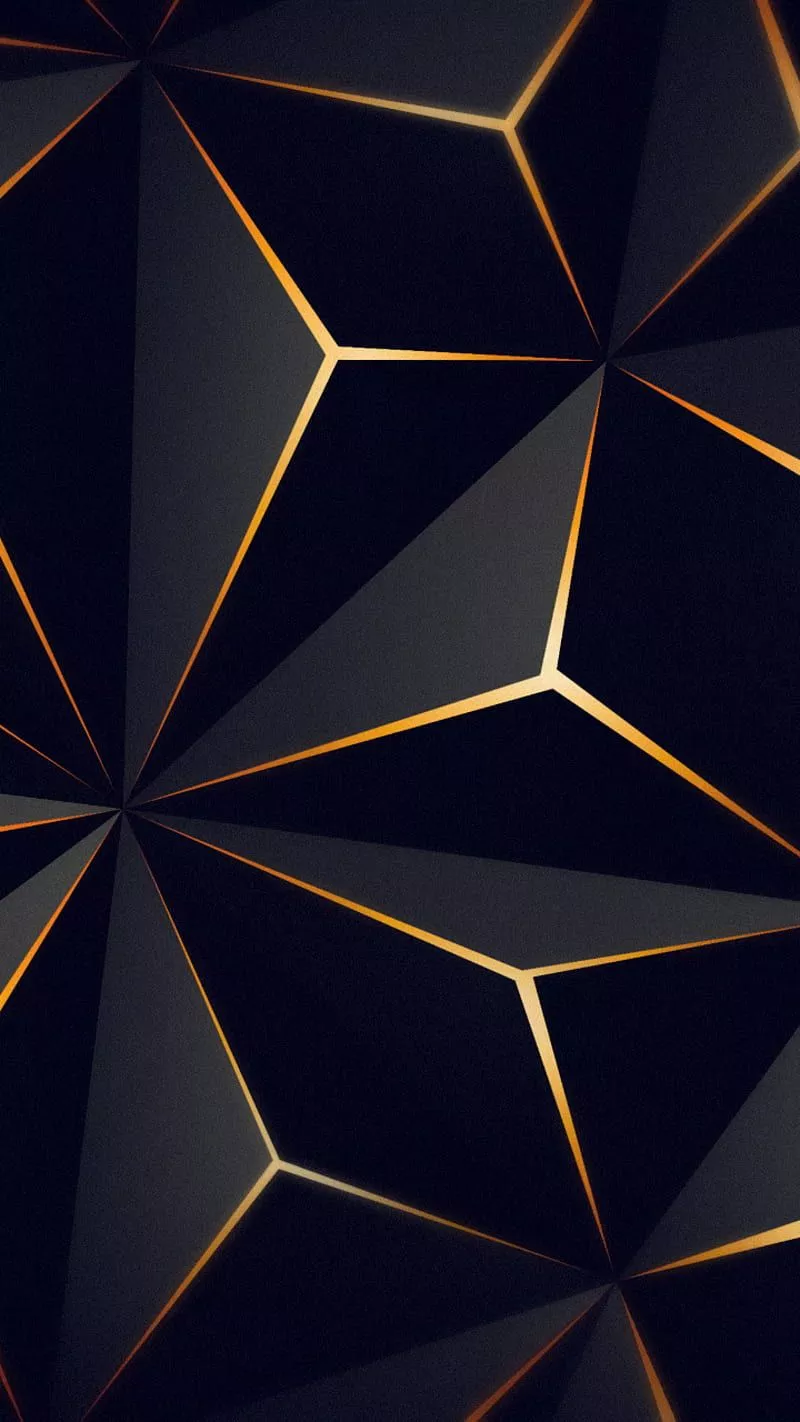 Triangle, black, colors, gold, modern, polis, solid color, steel, HD phone wallpaper