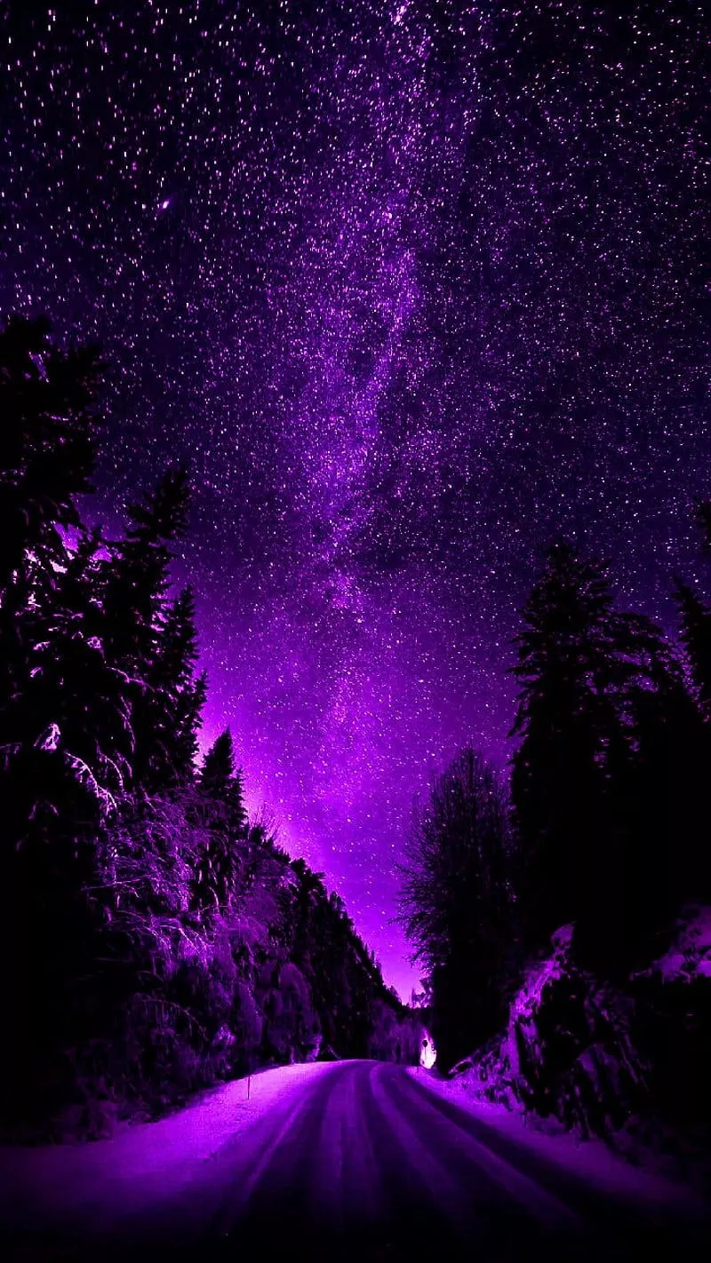 HD purple night sky wallpaper