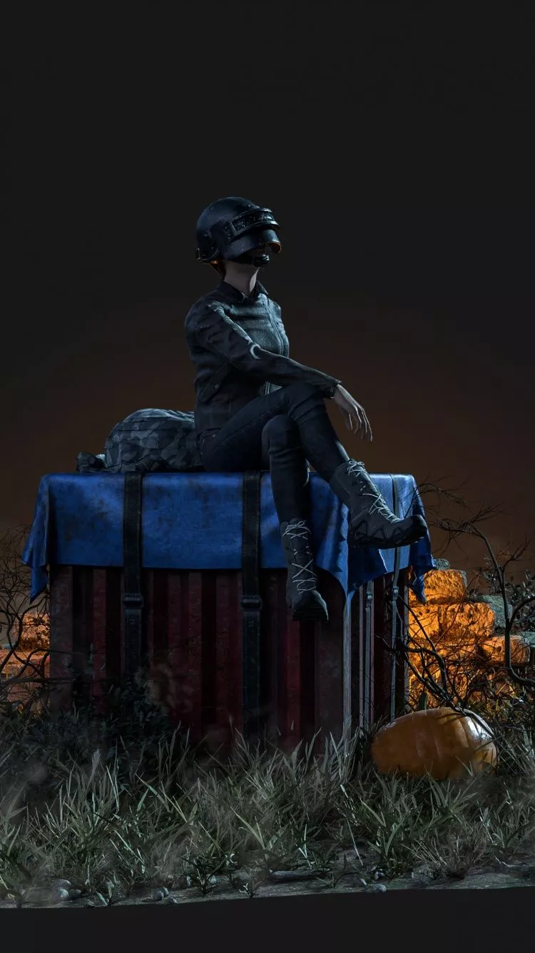 PUBG Wallpaper 4K, Crate, Pumpkins