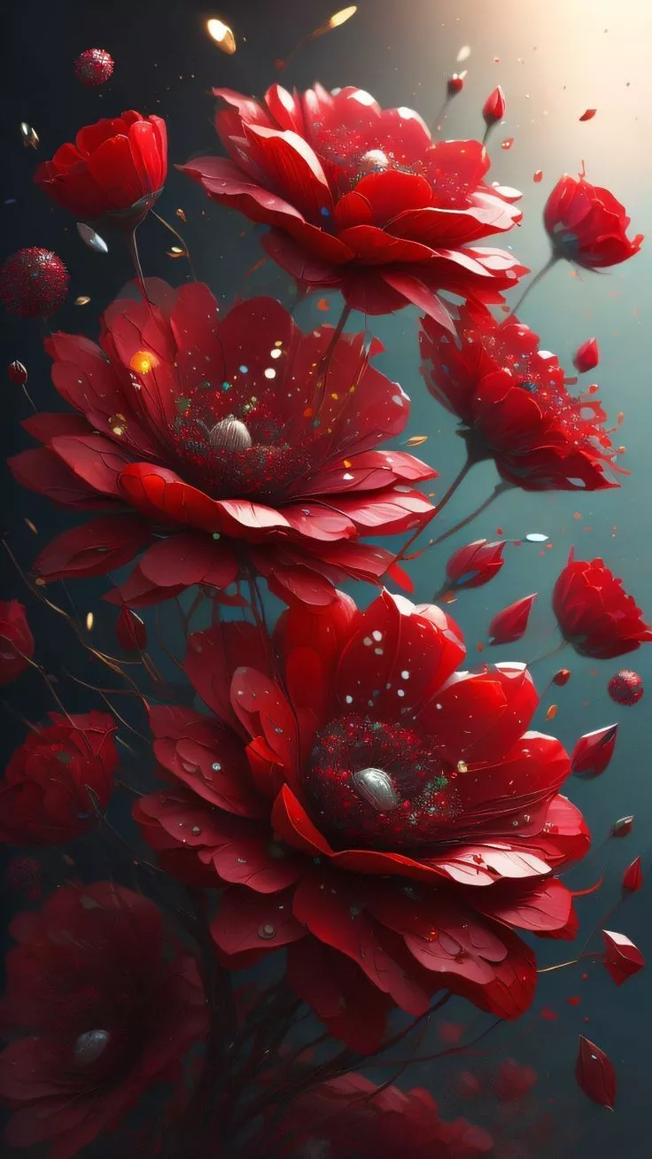 Sed Pro. Red Flowers Phone Wallpaper