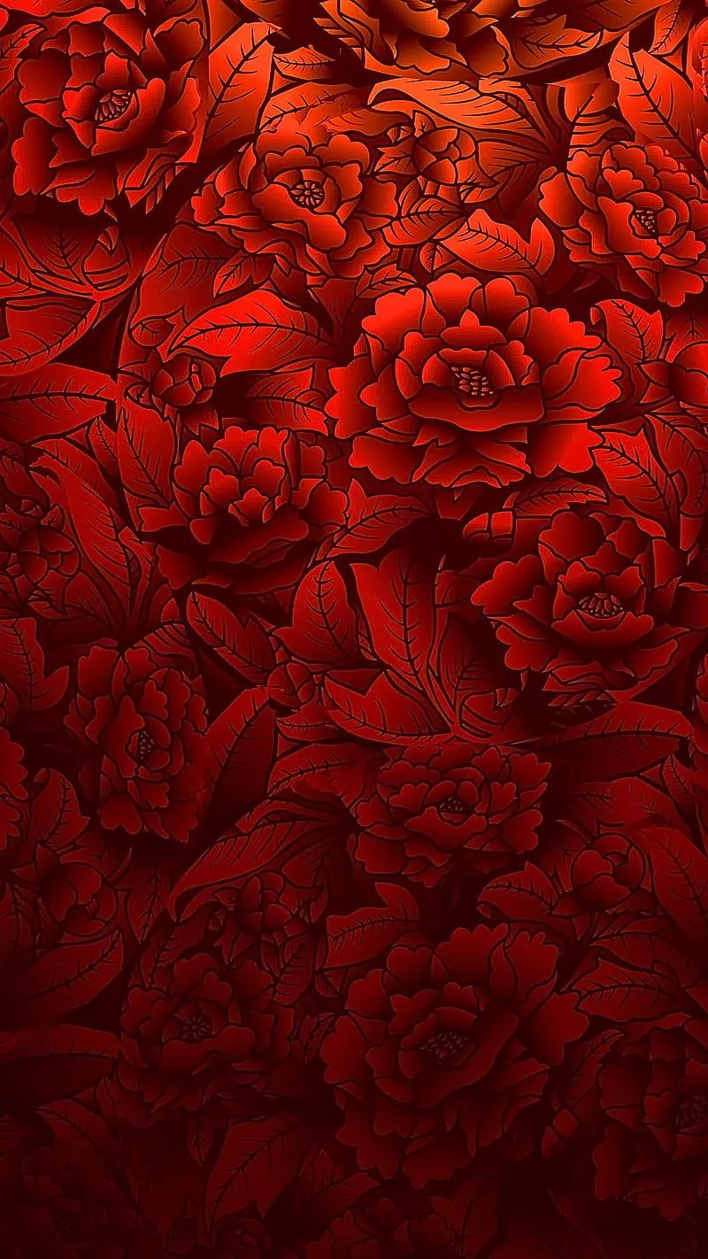 HD floral red background wallpaper