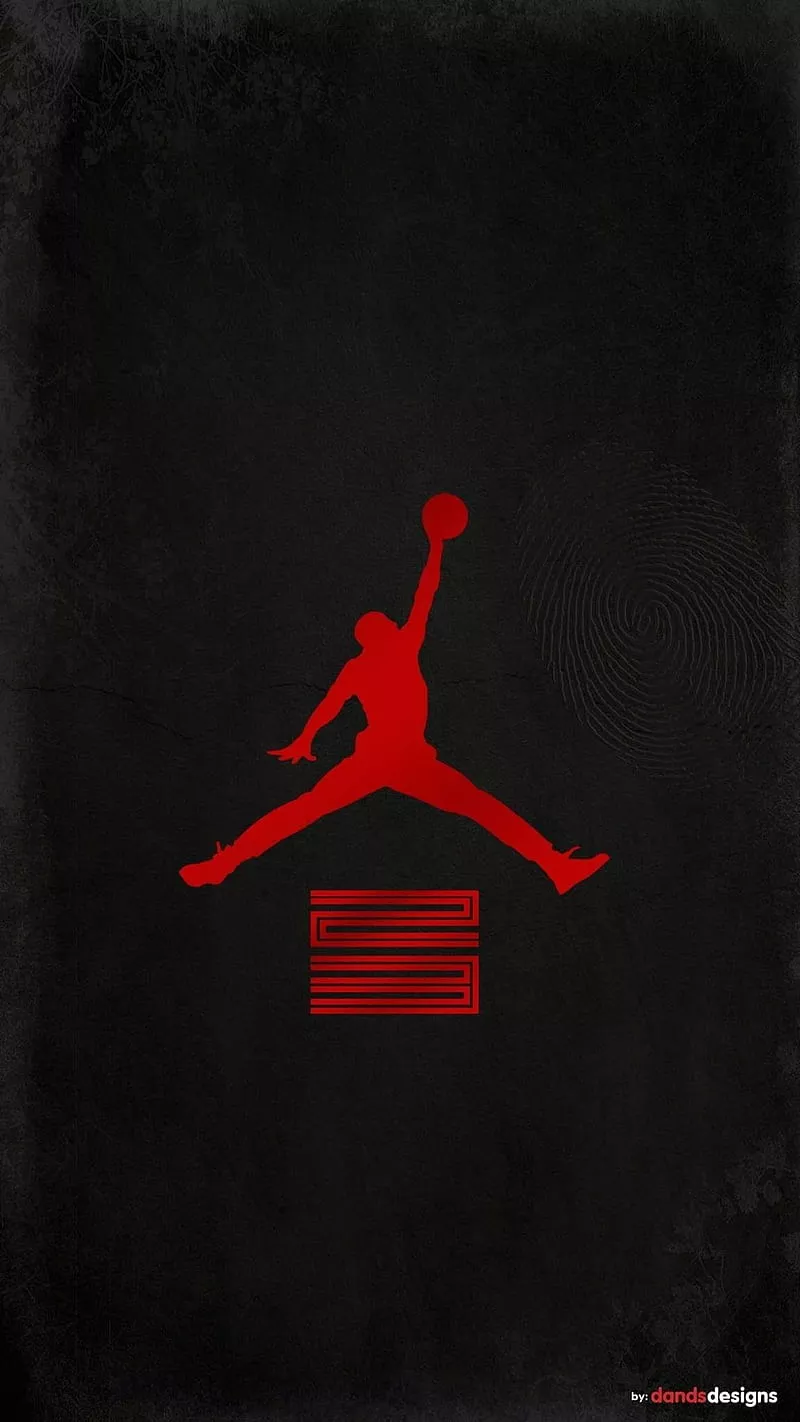 Red Jordan Logo, HD phone wallpaper