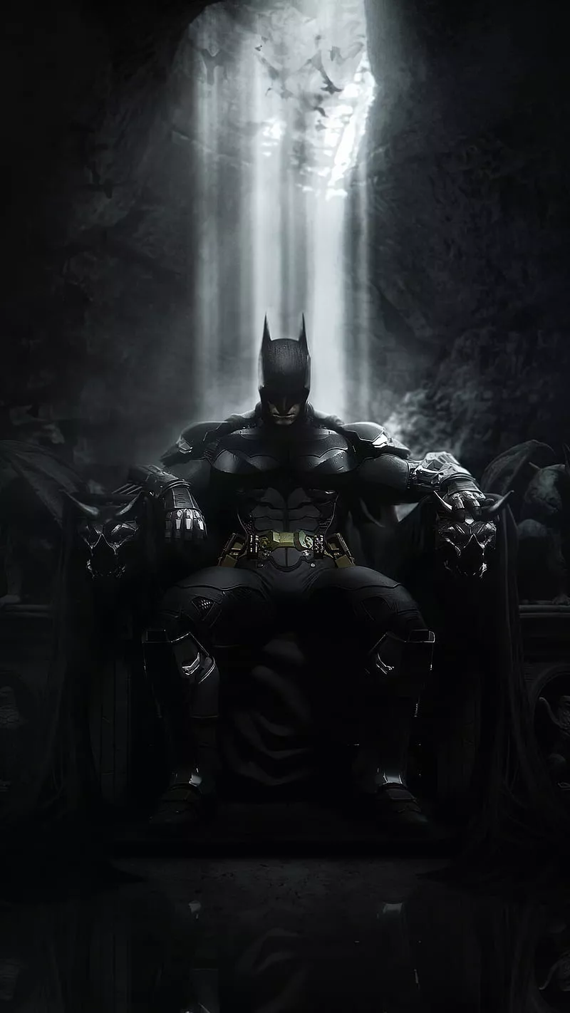 HD batman on throne wallpaper