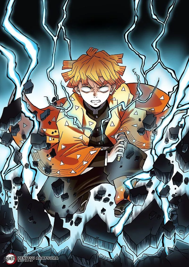 Zenitsu agatsuma, thunder, demon slayer