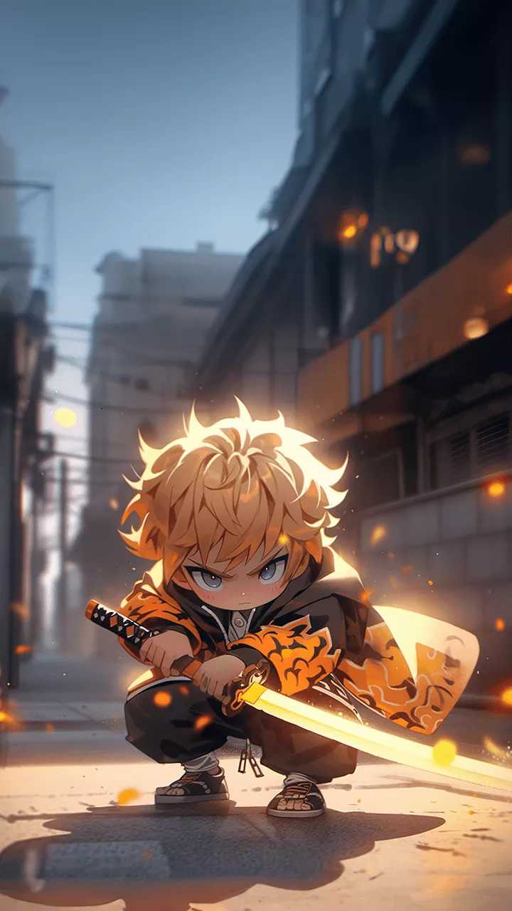 Zenitsu Agatsuma Wallpaper 4K, AI art