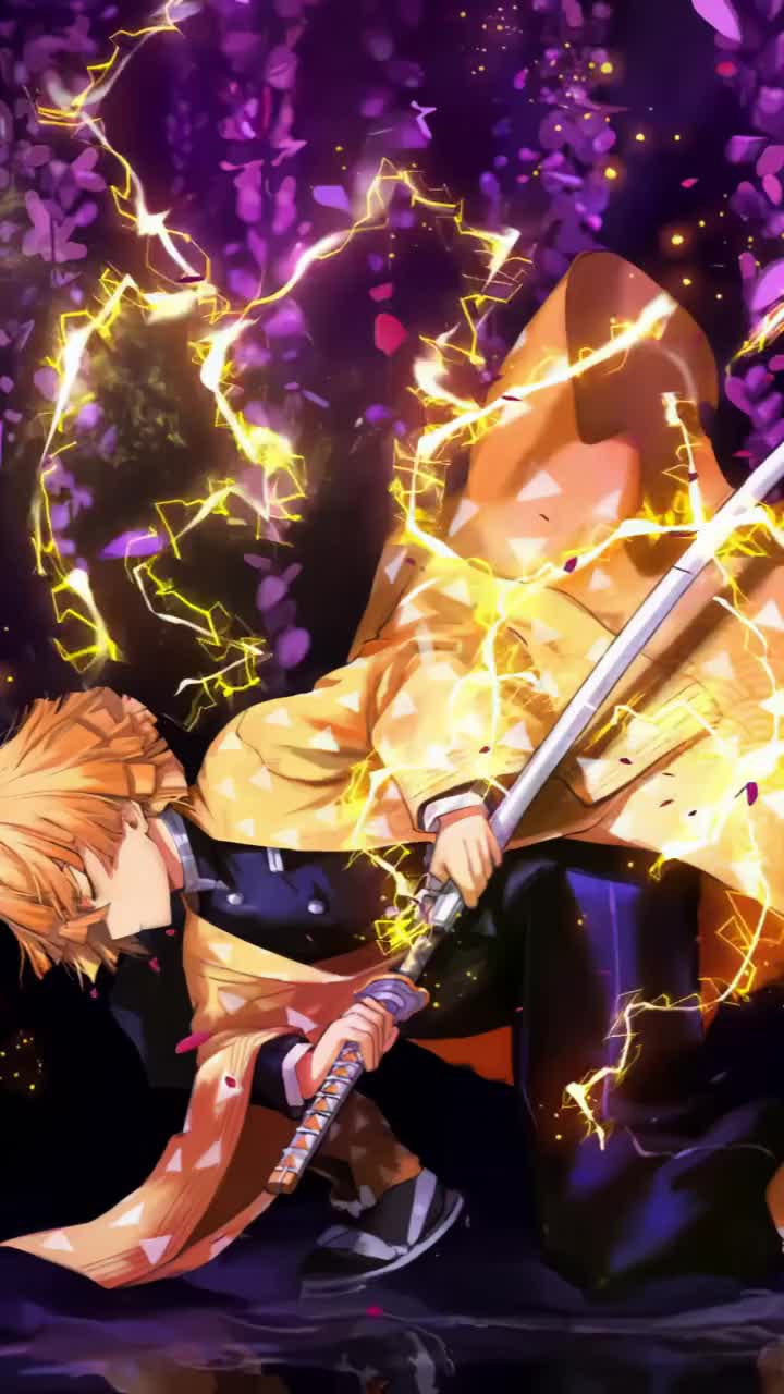 Zenitsu Agatsuma With Sword Kimetsu No