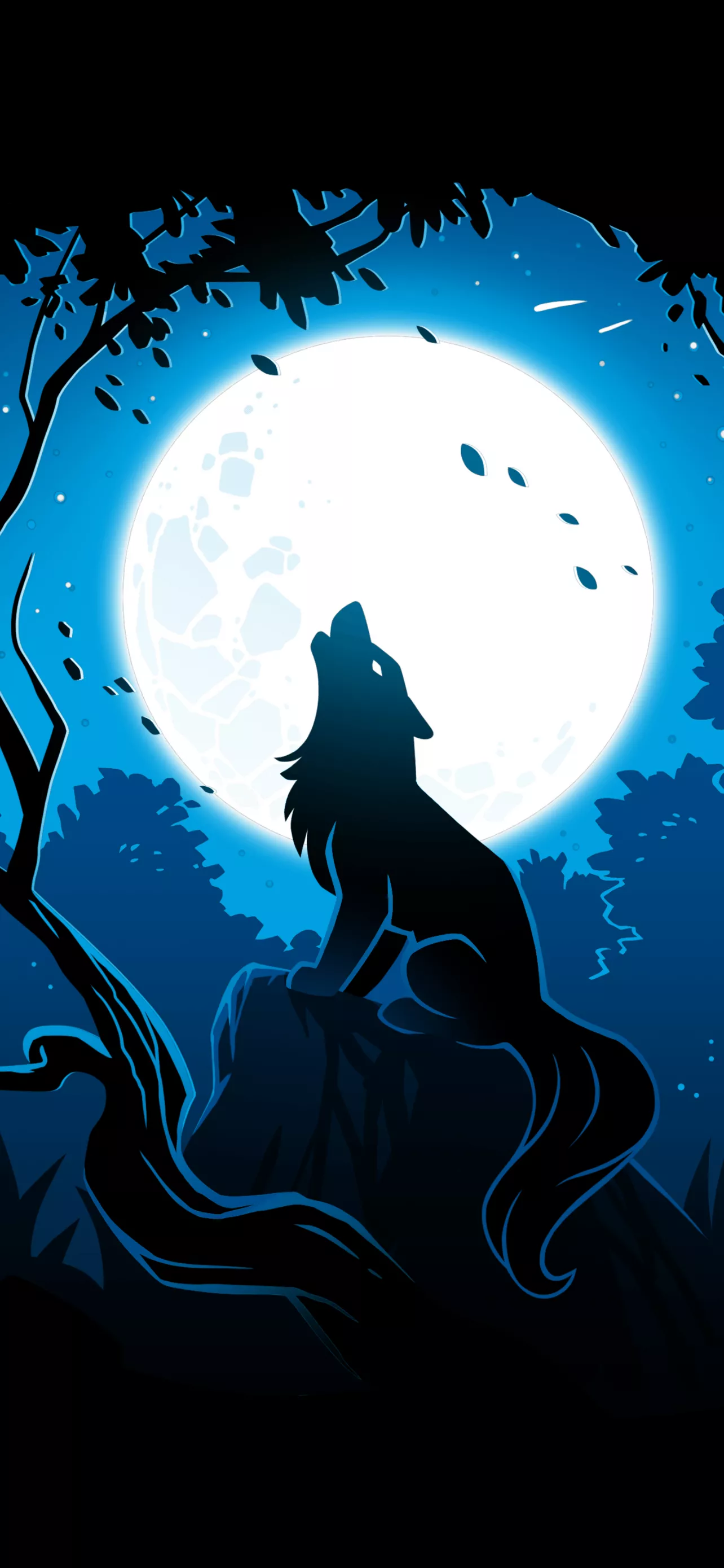 Howling wolf Wallpaper 4K, Moon, Forest