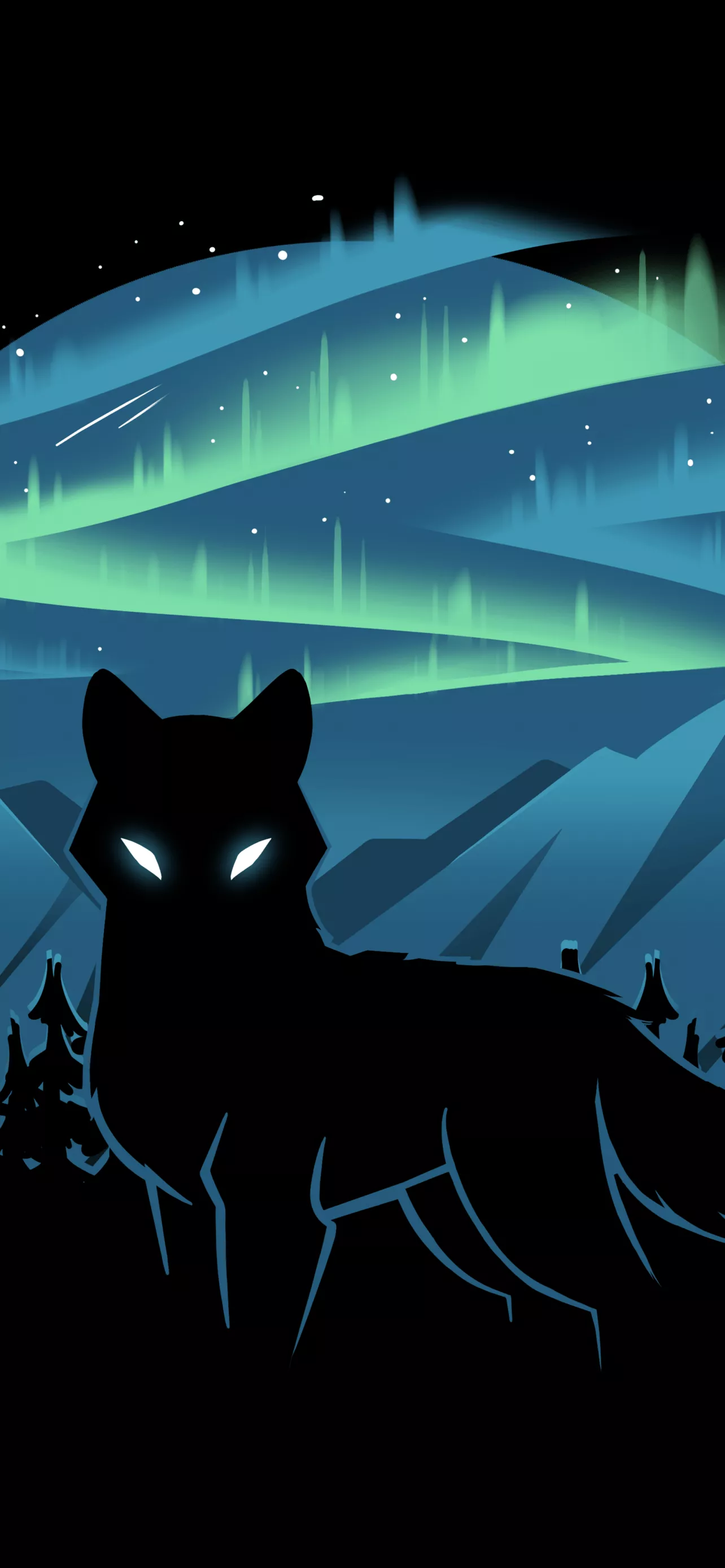 Wolf Wallpaper 4K, Aurora Borealis