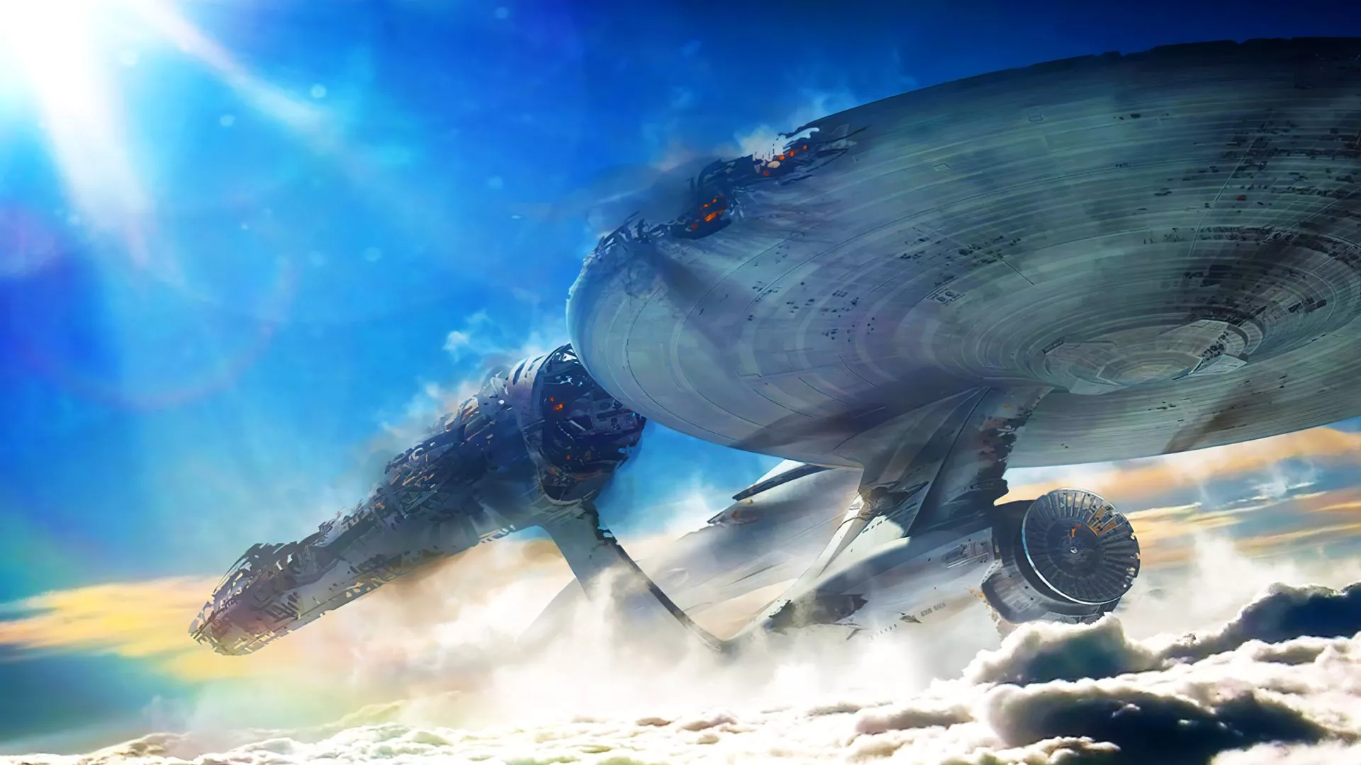 Star Trek Damaged SpaceShip