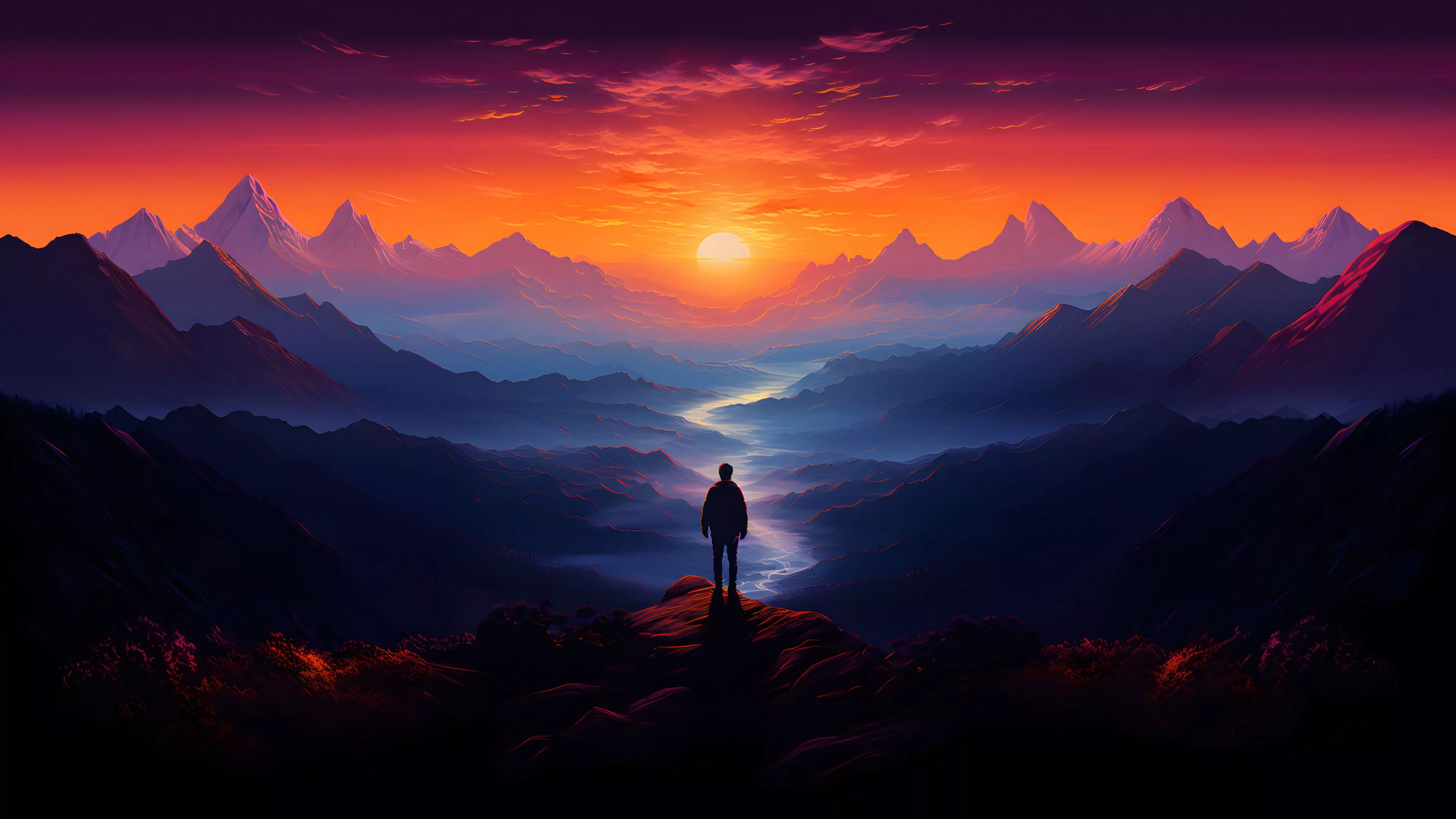 Climbing Mountain Alone 4K Adventure