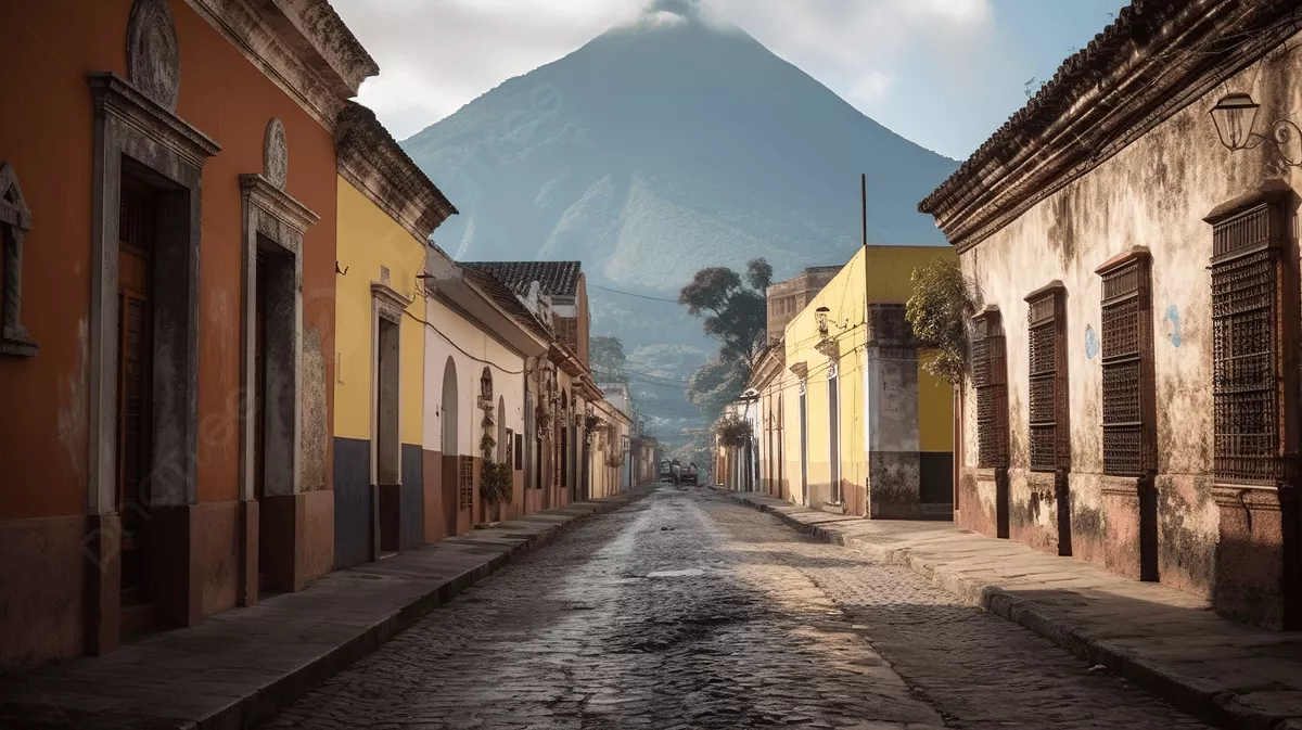 Volcano In The Background