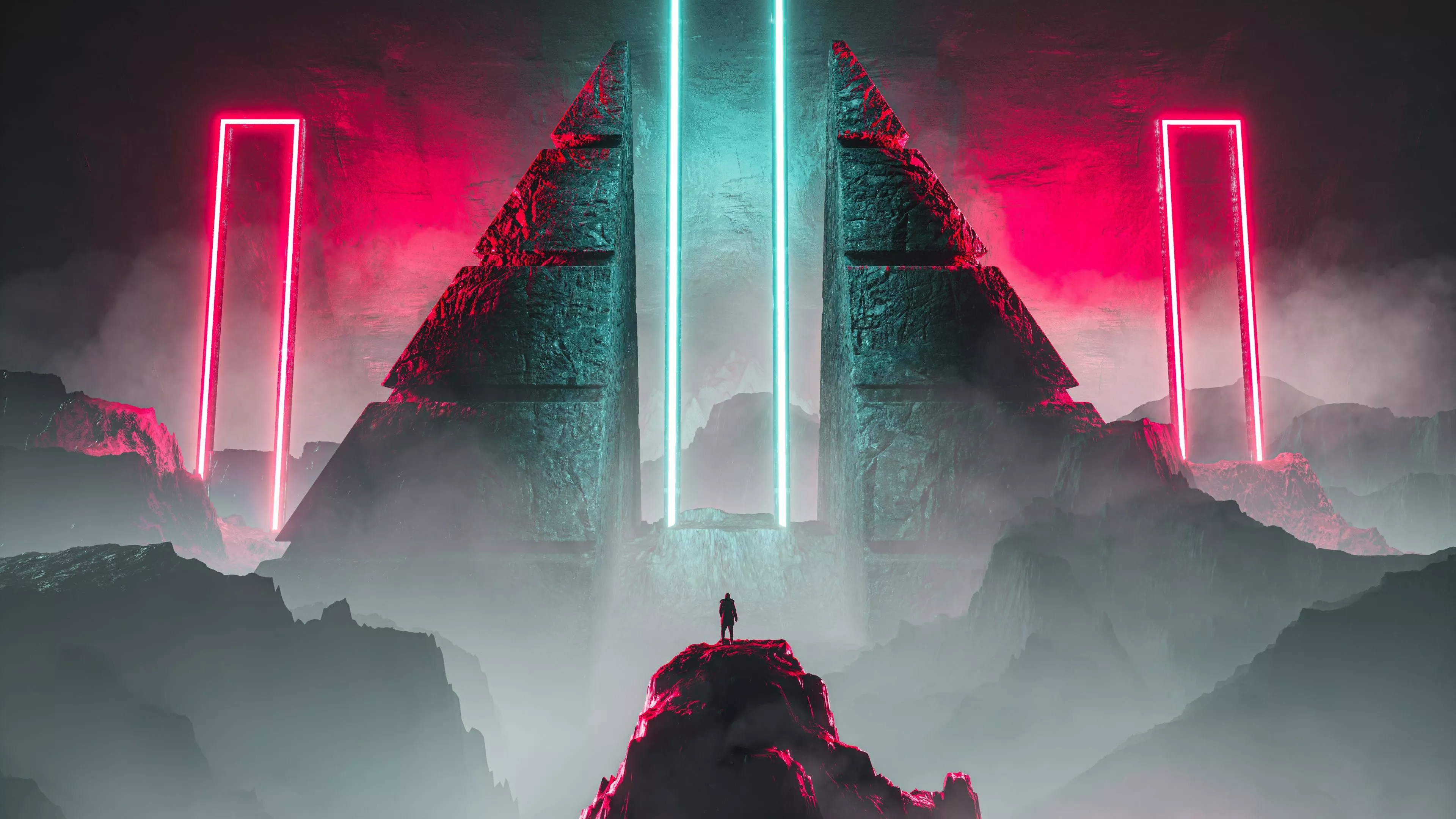 Science fiction Wallpaper 4K, Digital Art, Neon, Dreamlike