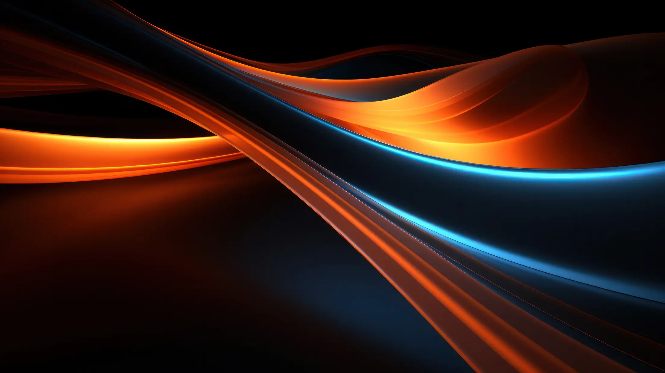 Futuristic Modern Orange and Blue Lines