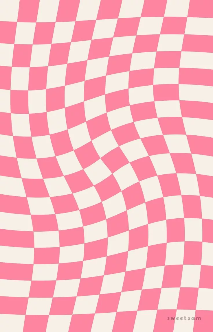Pink wavy checkerboard wallpaper 배경화면