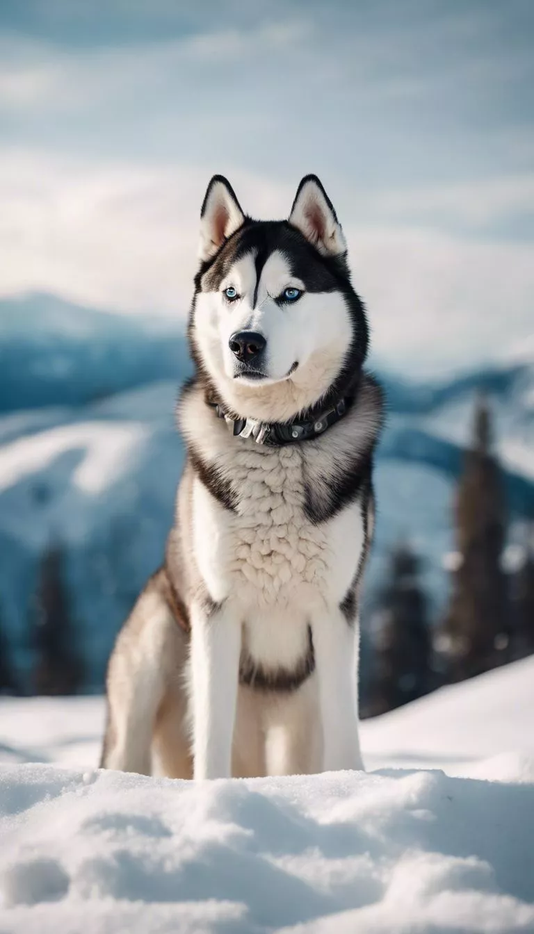 A majestic Siberian Husky standing