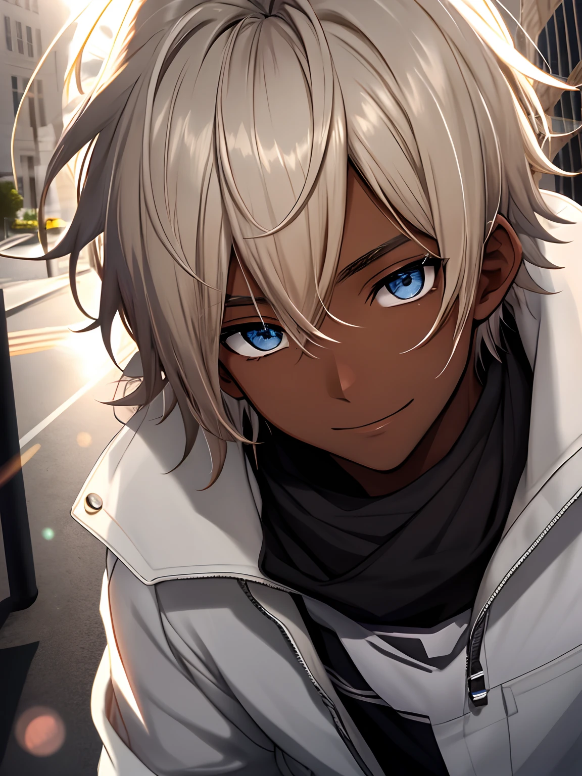 Anime boy with blonde hair and blue