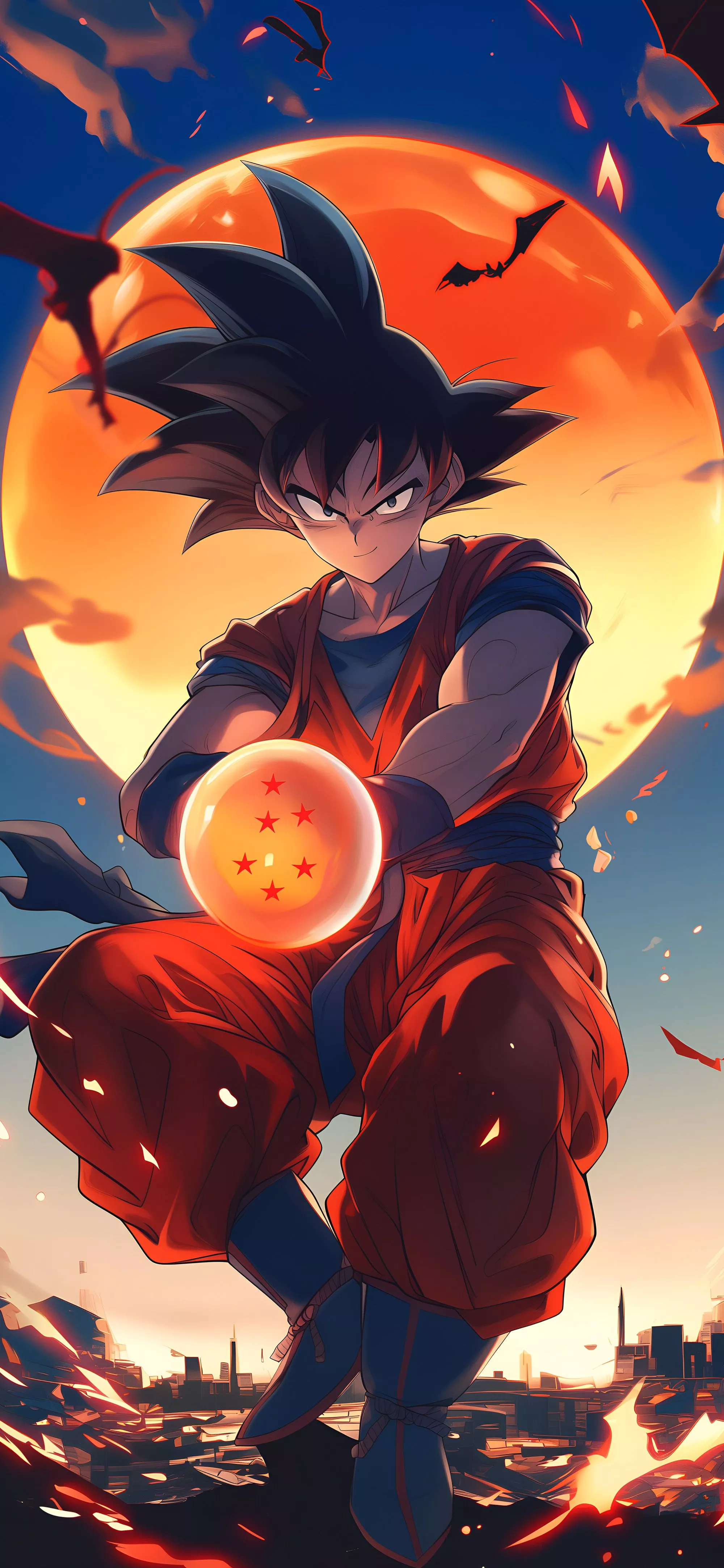 Super Saiyan Goku Halloween Moonlight
