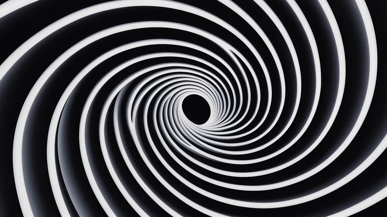 3D Illusion Wallpaper Spiraling Black