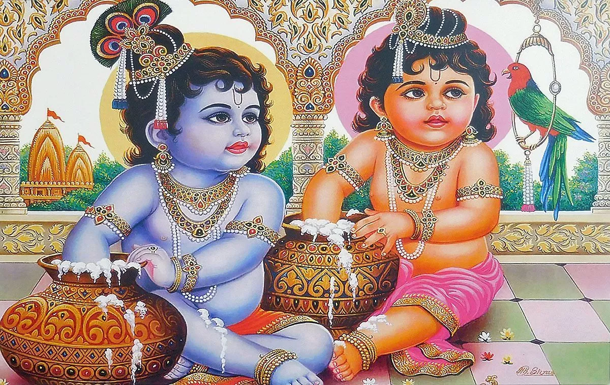 Desktop cute baby requires krishna
