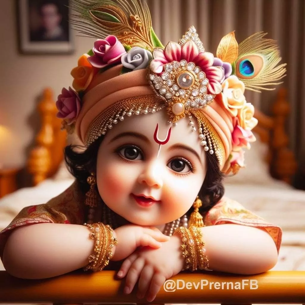 great shri krishna, baby animated radha