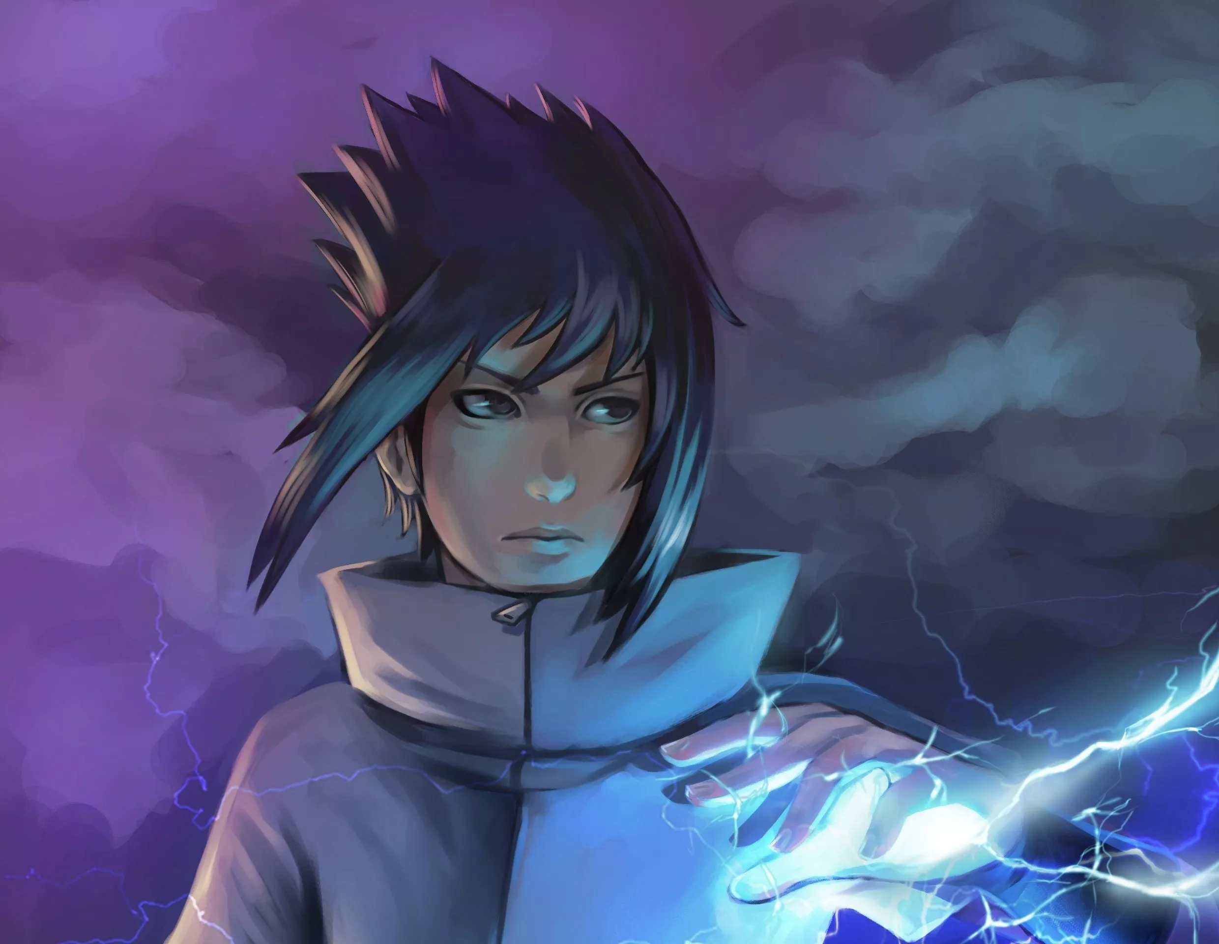 Wallpaper naruto, art, sasuke uchiha